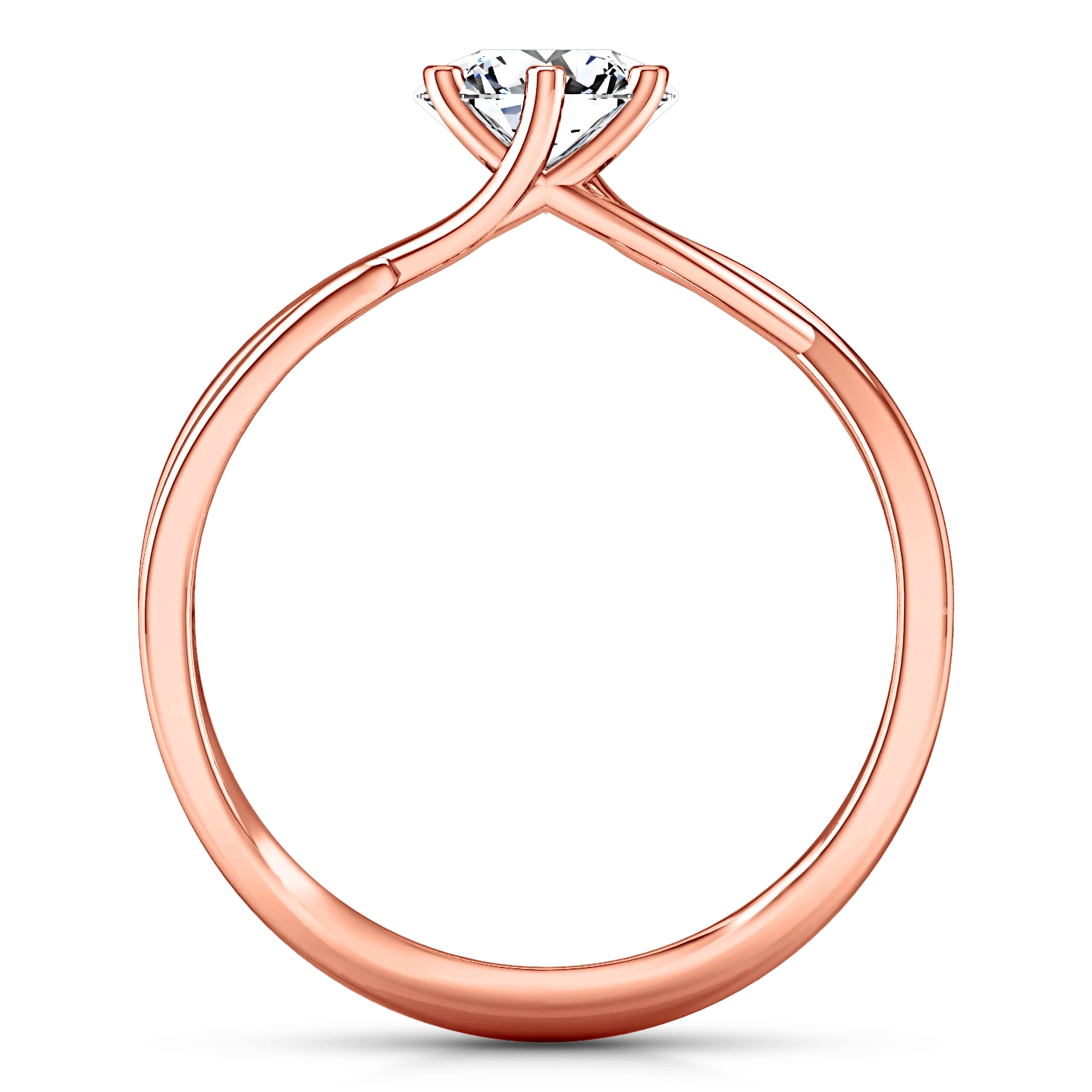 Solitaire Diamond Engagement Ring Wisteria 14K Rose Gold - Image 3