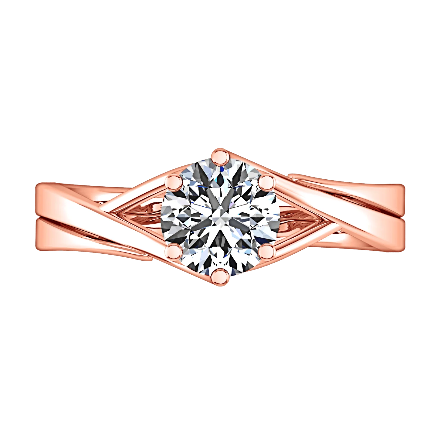 Solitaire Diamond Engagement Ring Wisteria 14K Rose Gold - Image 4