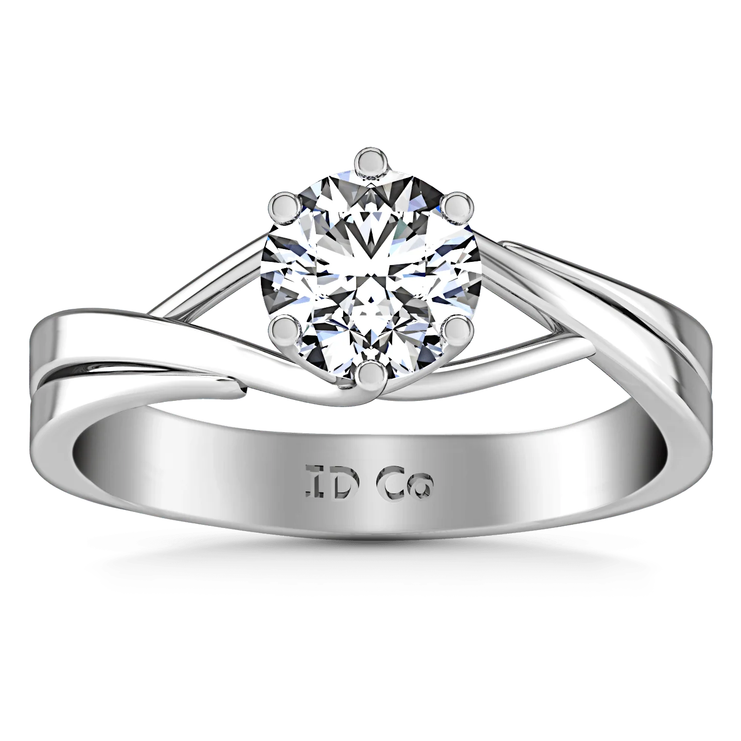 Round Diamond Solitaire Engagement Ring Wisteria 14K White Gold