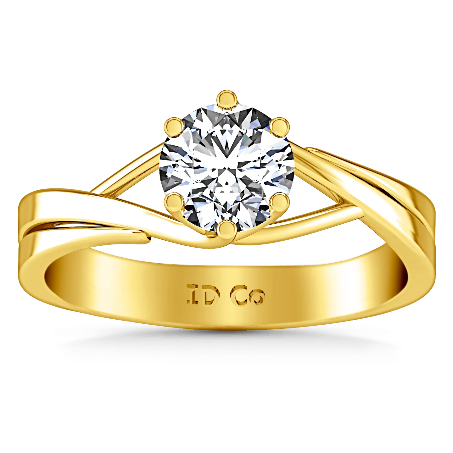 Solitaire Diamond Engagement Ring Wisteria 14K Yellow Gold