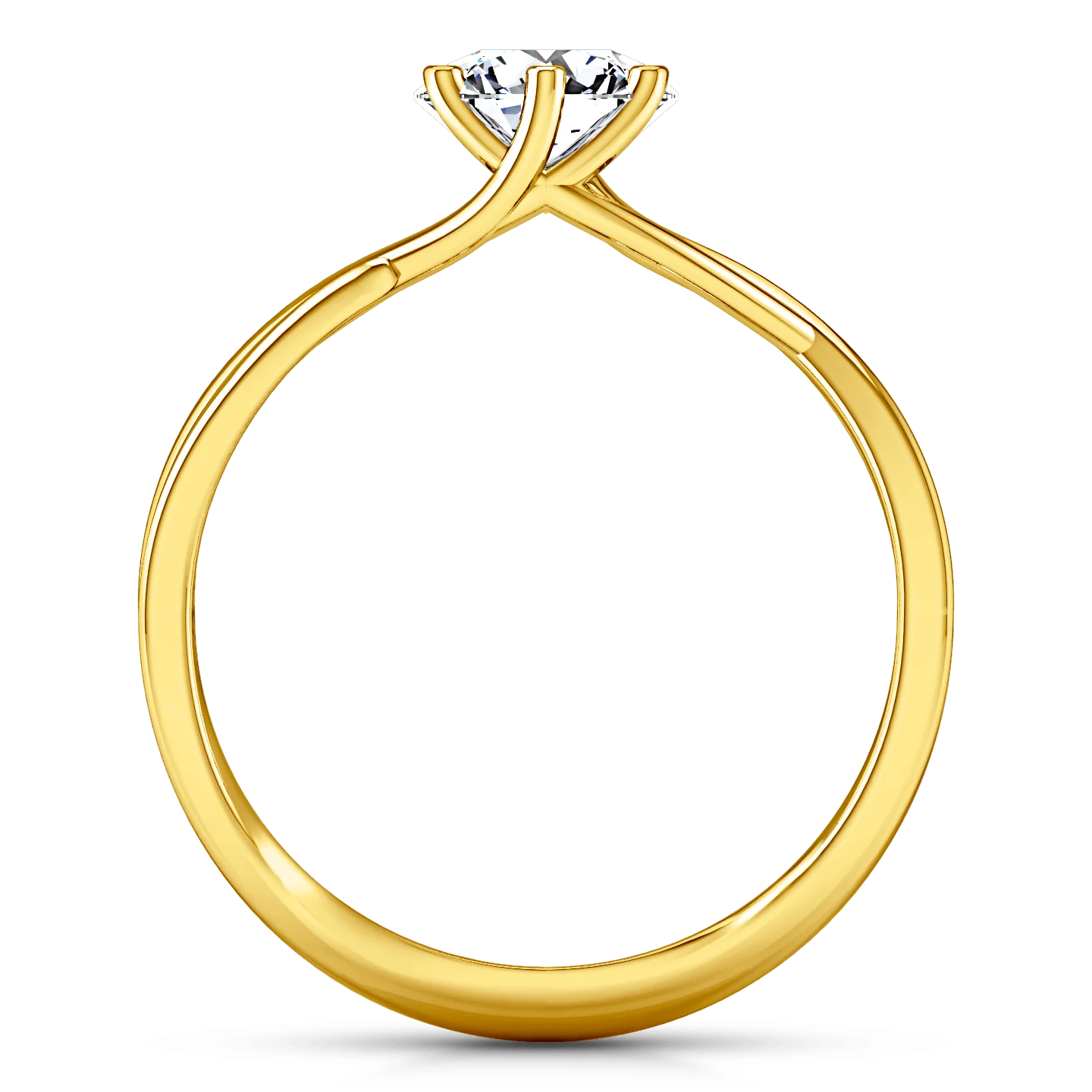 Solitaire Diamond Engagement Ring Wisteria 14K Yellow Gold - Image 3