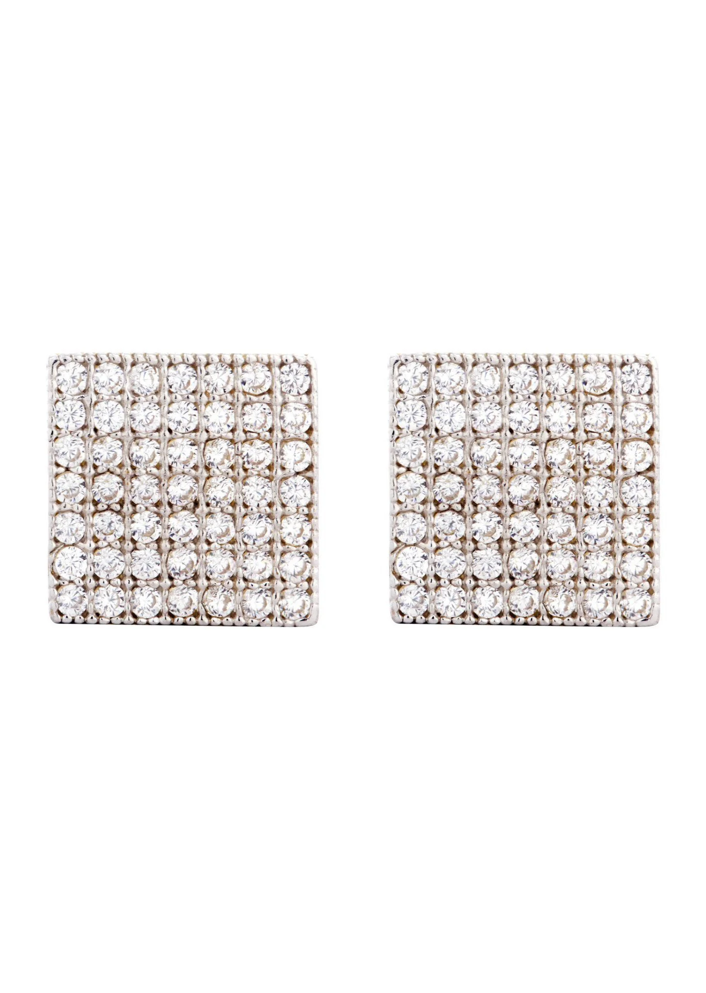 10K Square Gold Earrings For Men | Appx 3/8 Inches Wide