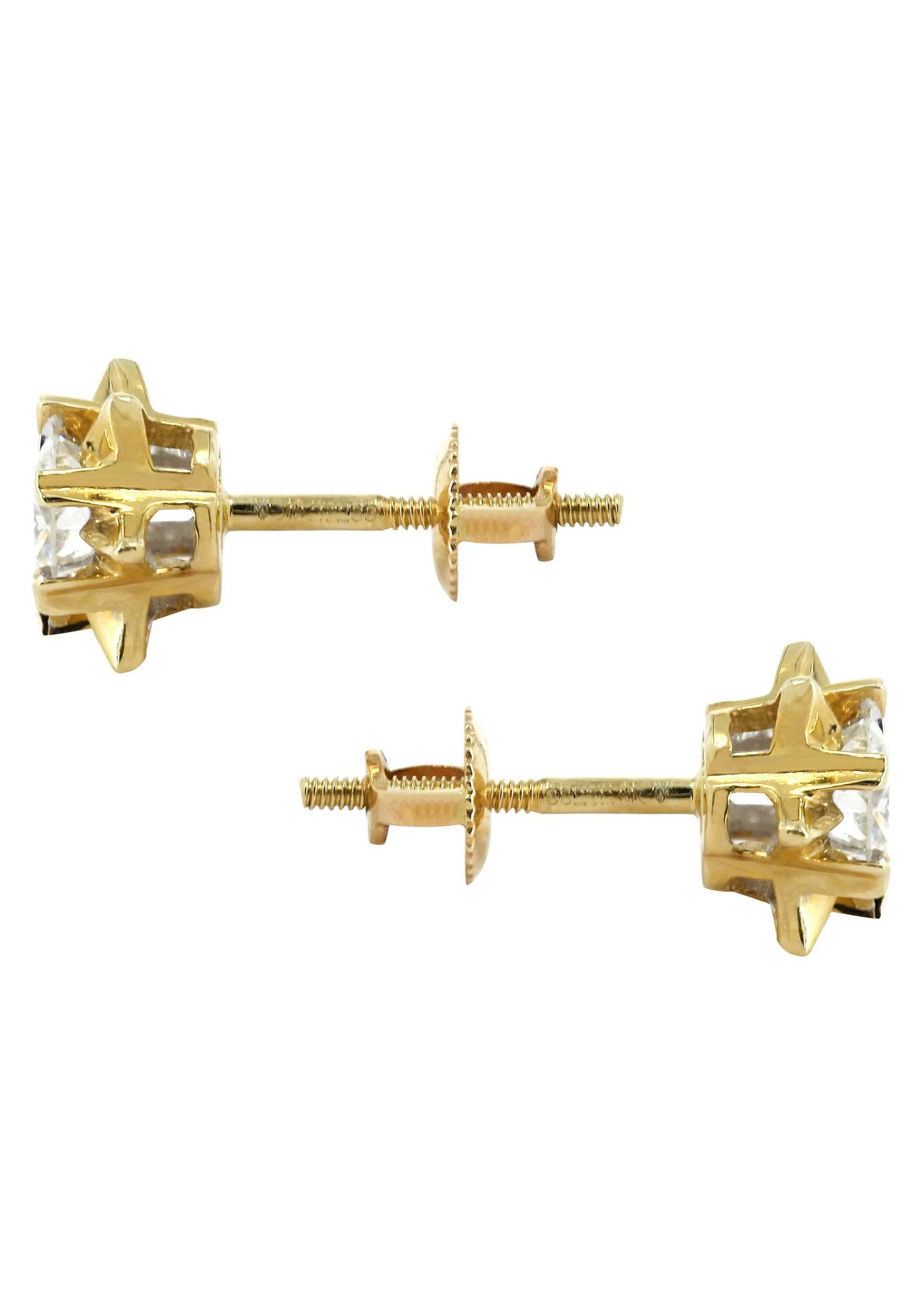 Stud Diamond Earrings For Men | 14K Yellow Gold | 0.59 Carats - Image 2
