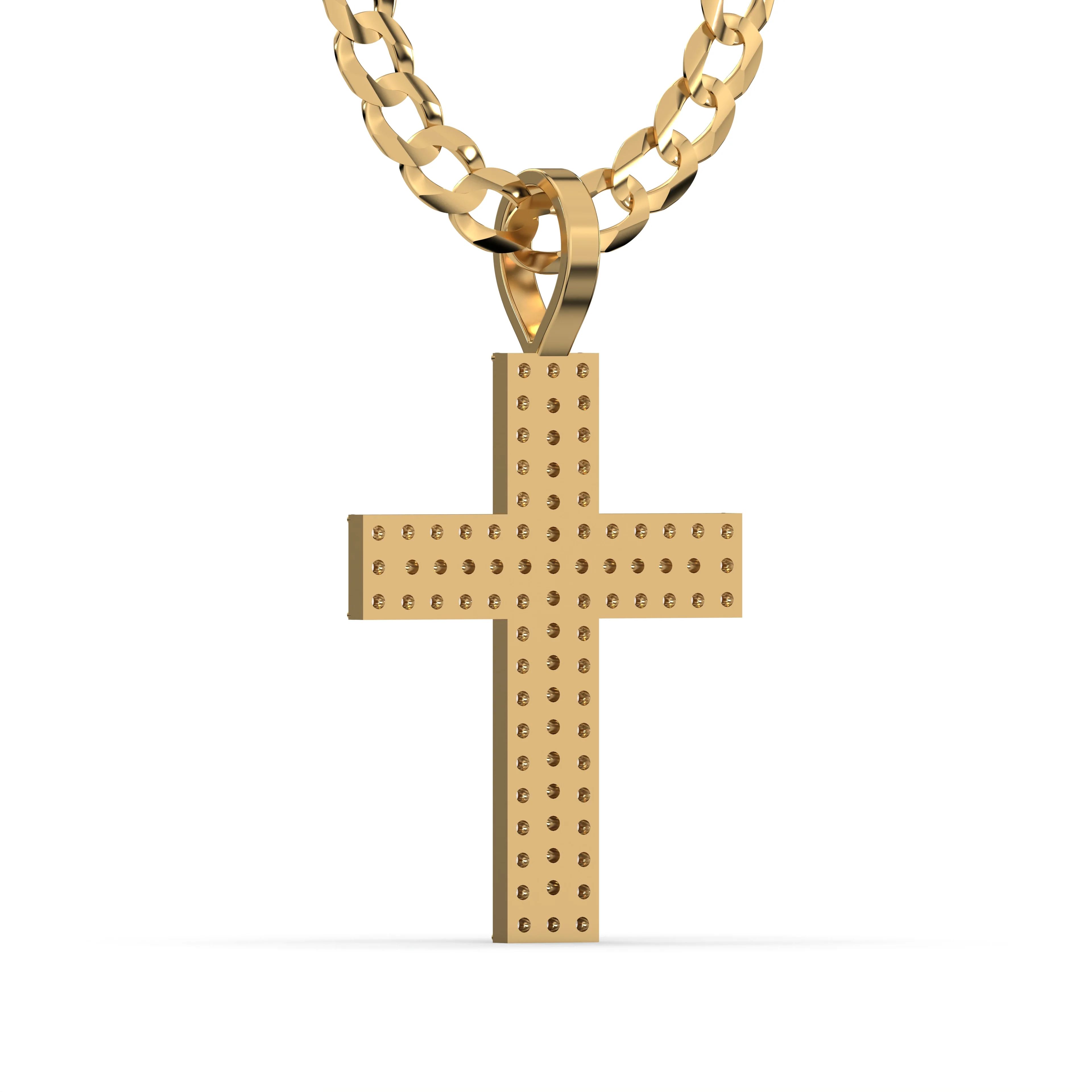 Men's VVS Lab Diamond Customizable Yellow Gold Cross Necklace Pendant - Image 4