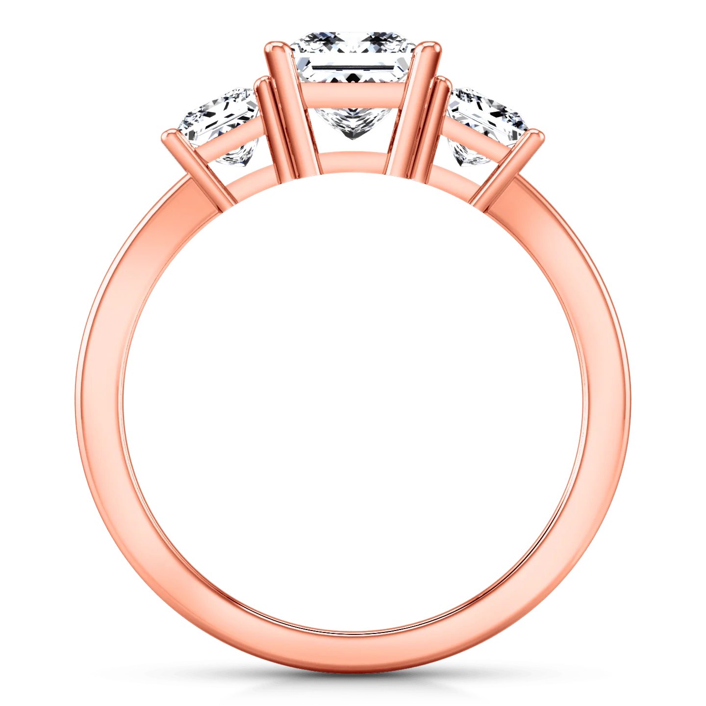 Three Stone Diamond EngagementRing Alana 14K Rose Gold - Image 4