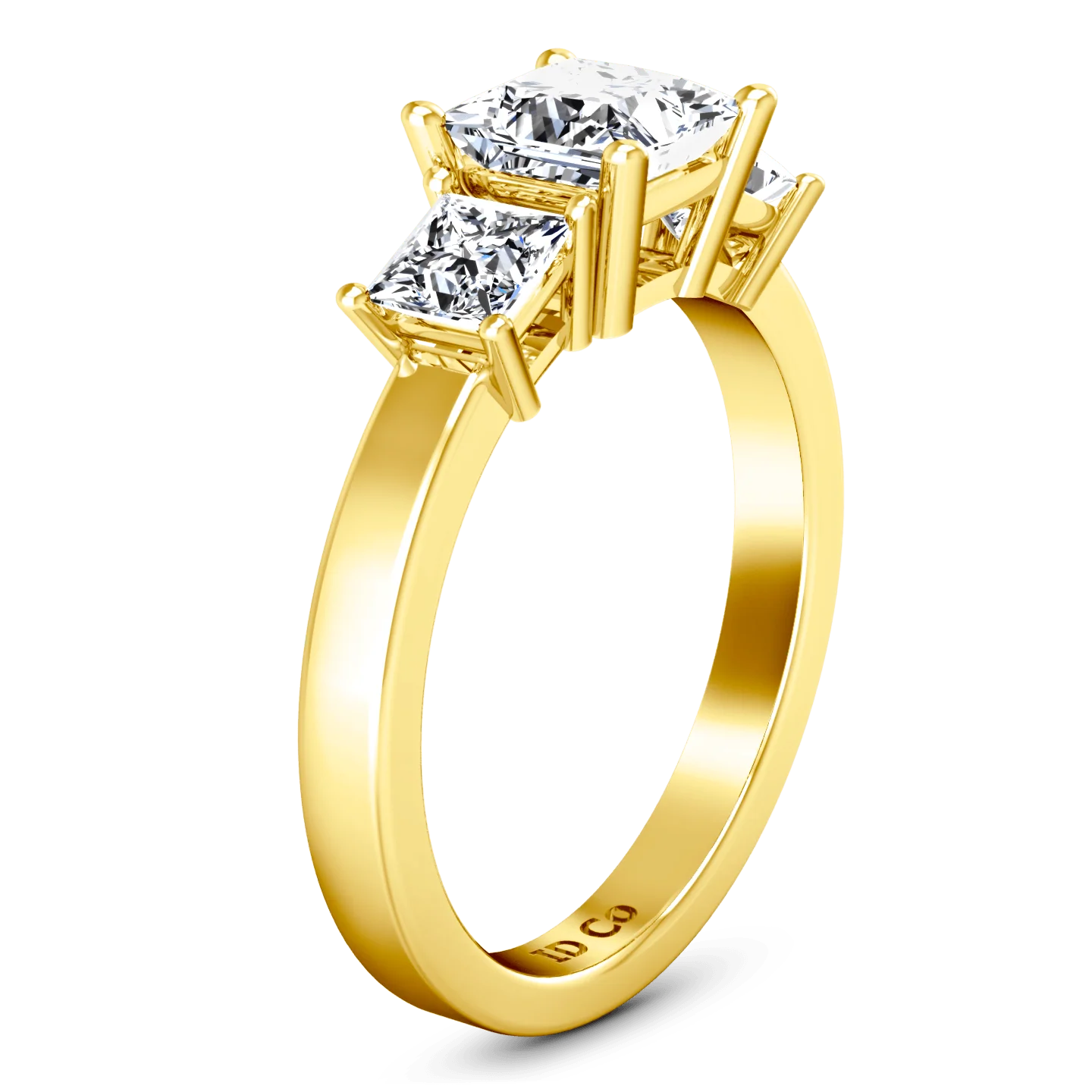 Three Stone Diamond Engagement Ring Alana 14K Yellow Gold - Image 2