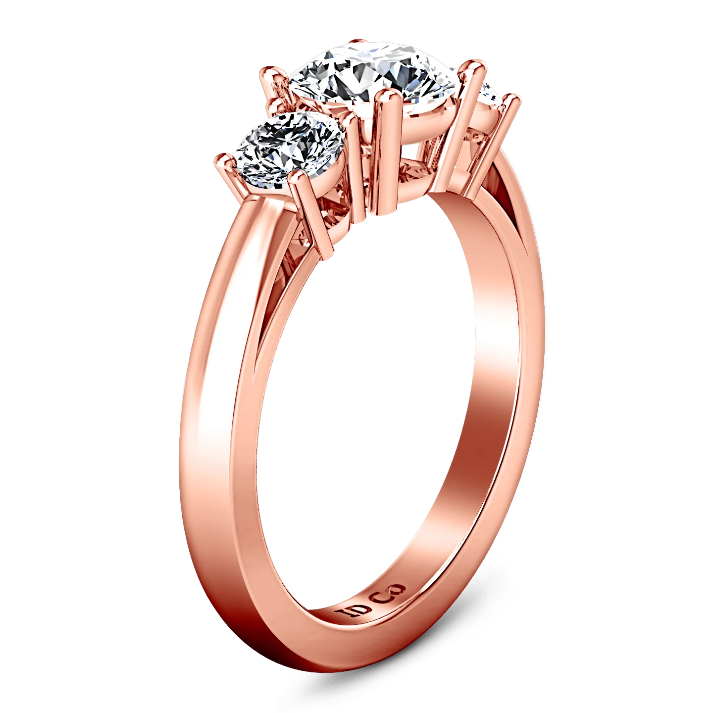 Three Stone Diamond EngagementRing Alexandra 14K Rose Gold - Image 2