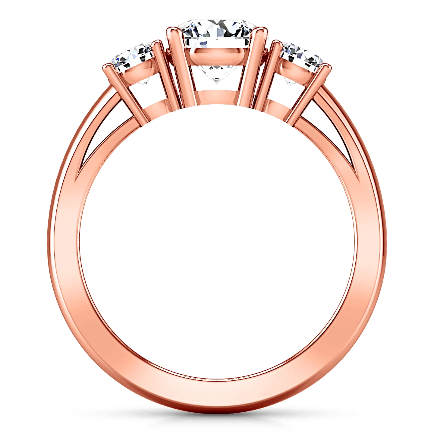 Three Stone Diamond EngagementRing Alexandra 14K Rose Gold - Image 3
