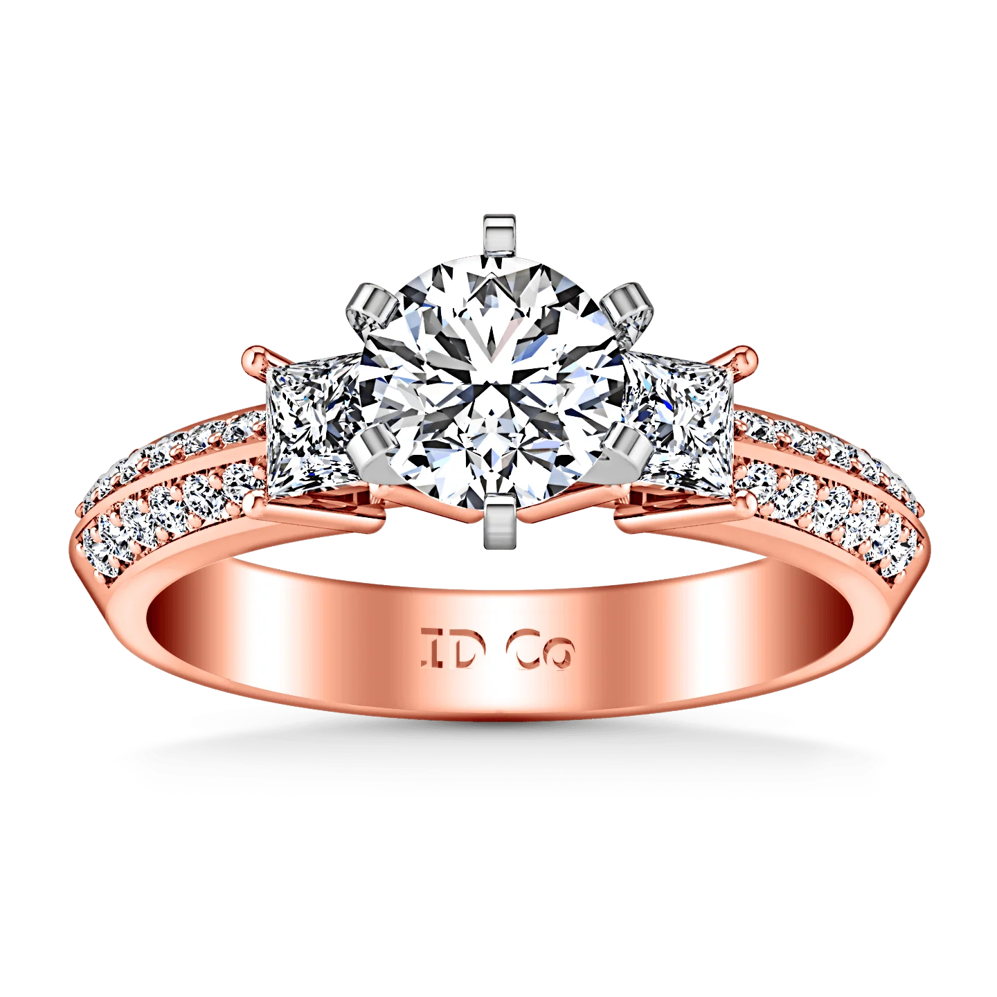 Three Stone Diamond EngagementRing Ivana 14K Rose Gold