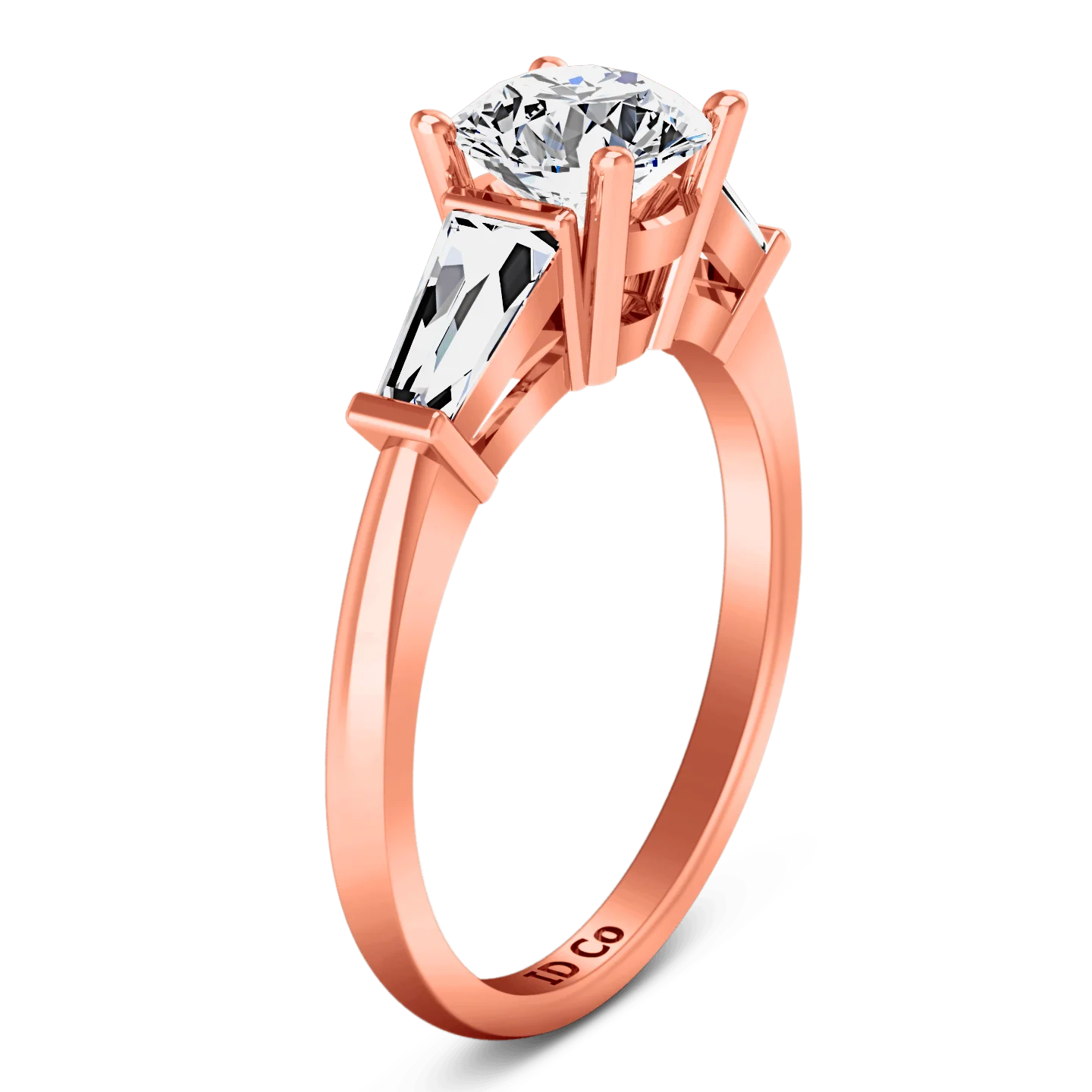 Three Stone Diamond EngagementRing Jenna 14K Rose Gold - Image 2
