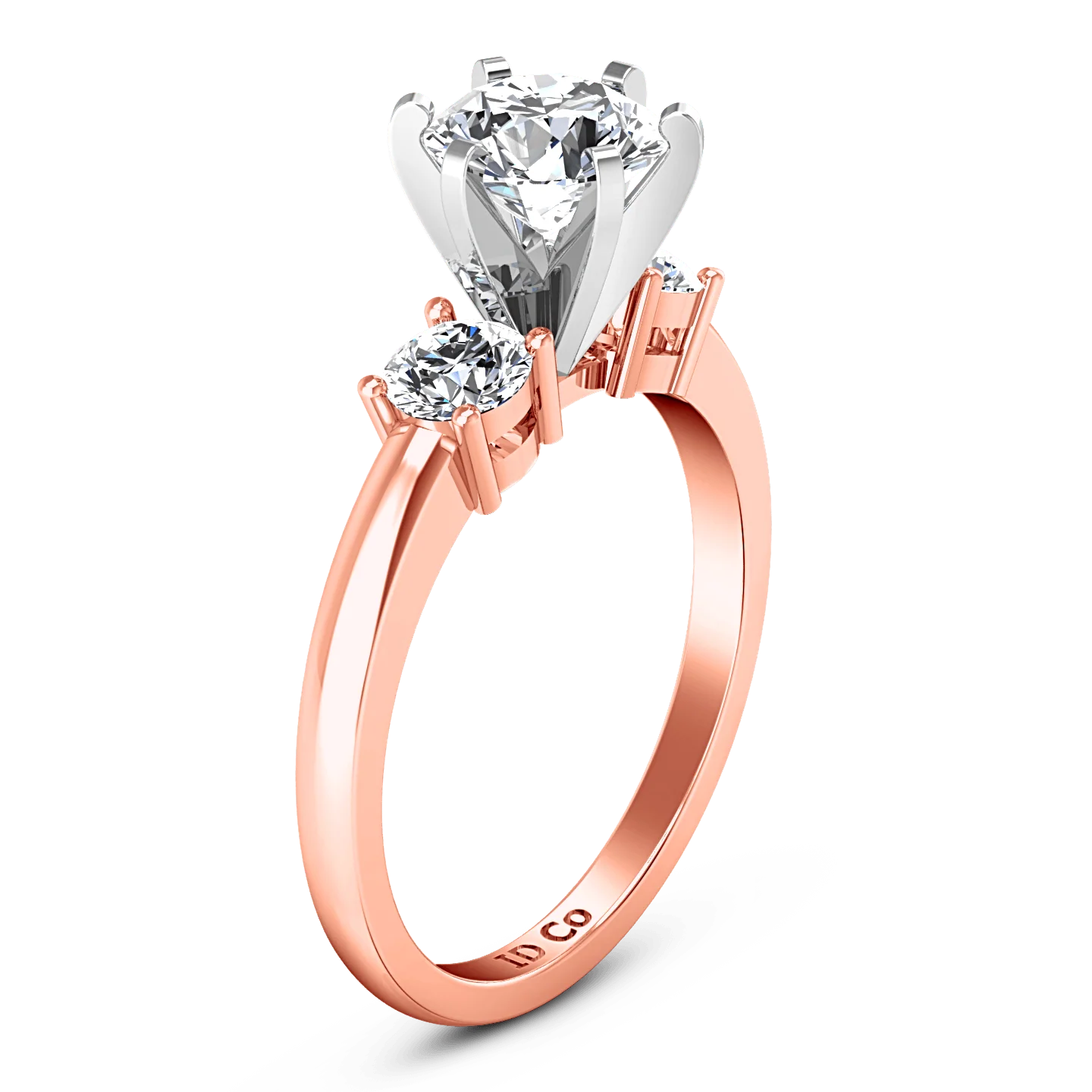 Three Stone Diamond EngagementRing Talia 14K Rose Gold - Image 2