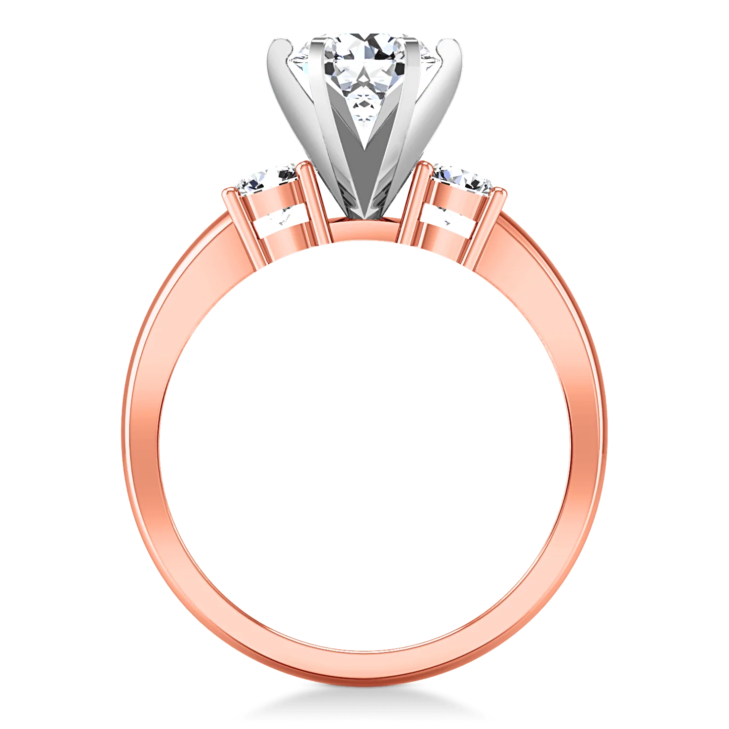 Three Stone Diamond EngagementRing Talia 14K Rose Gold - Image 3