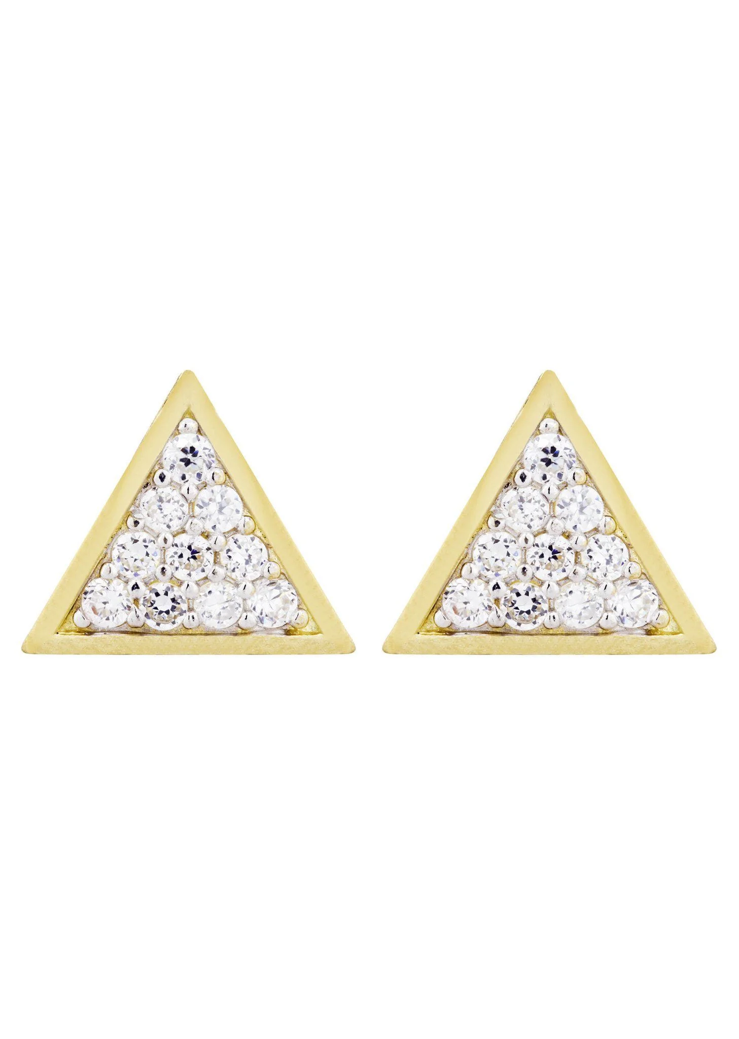 10K Triangle Gold Earrings For Men | Appx 1/2 Inches Wide