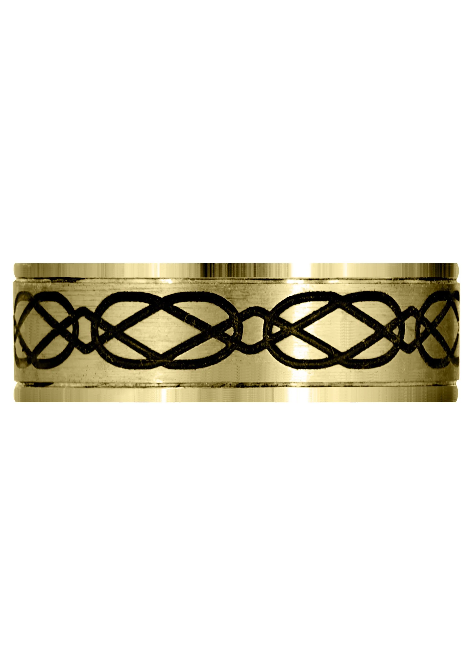 Yellow Gold Ultra Fancy Milled Design Mens Wedding Band | Satin / High Polish Finish (Anthony) - Image 2