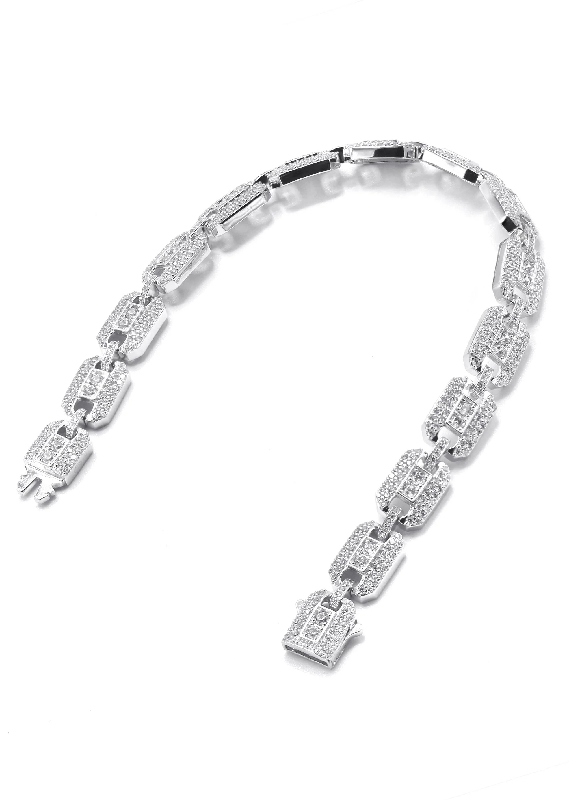 White Cz Square Link - Image 2