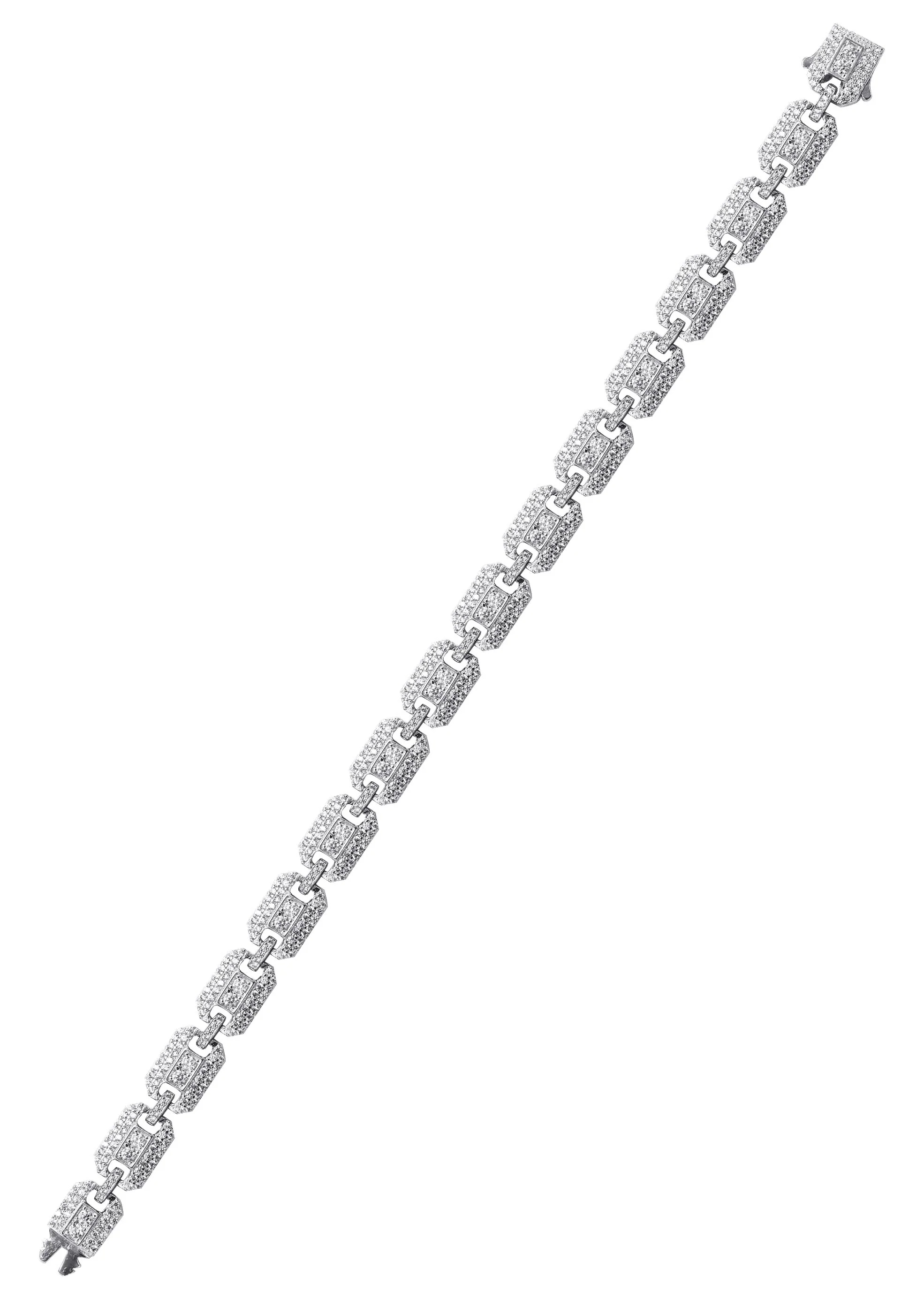 White Cz Square Link - Image 3
