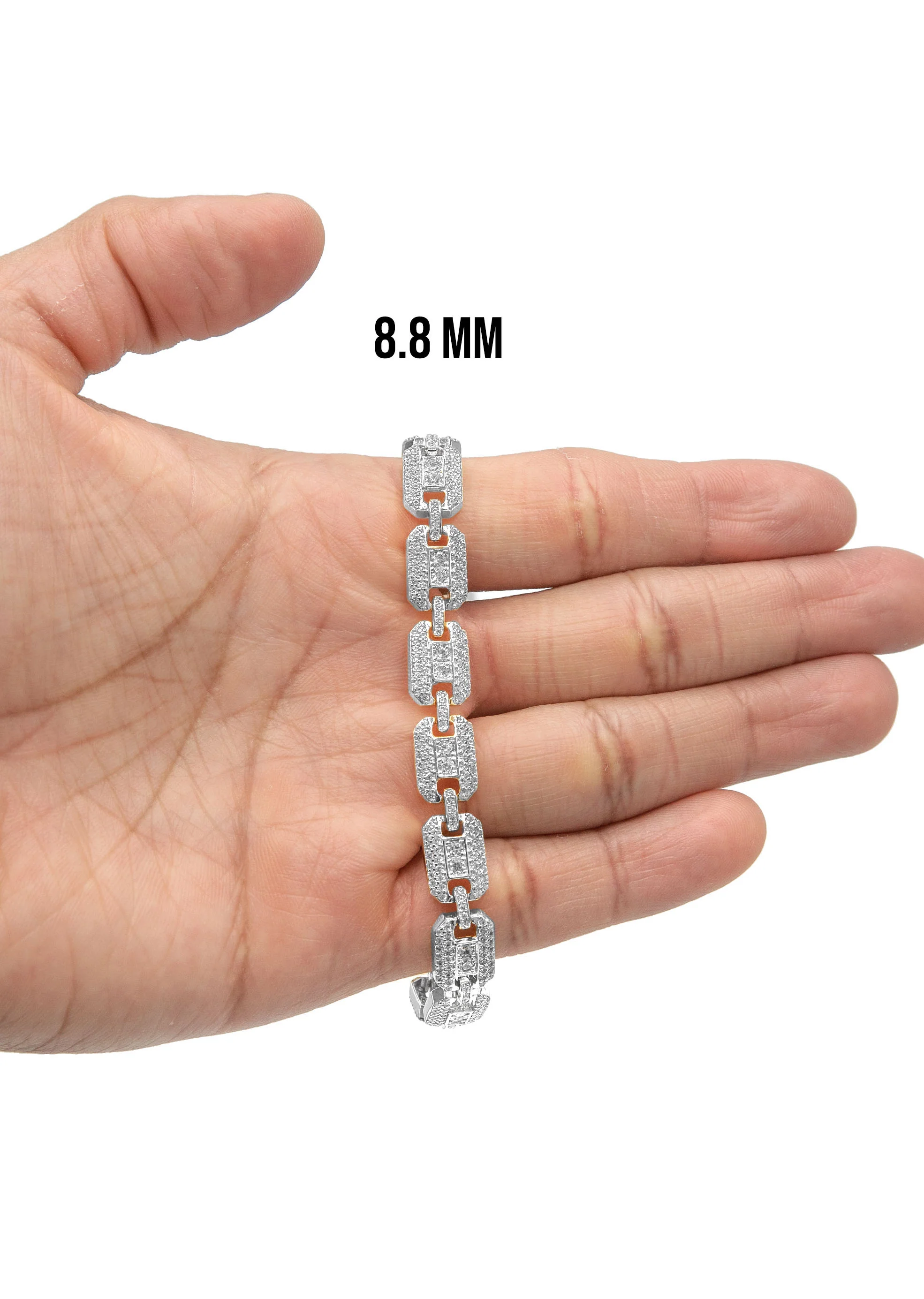 White Cz Square Link - Image 4