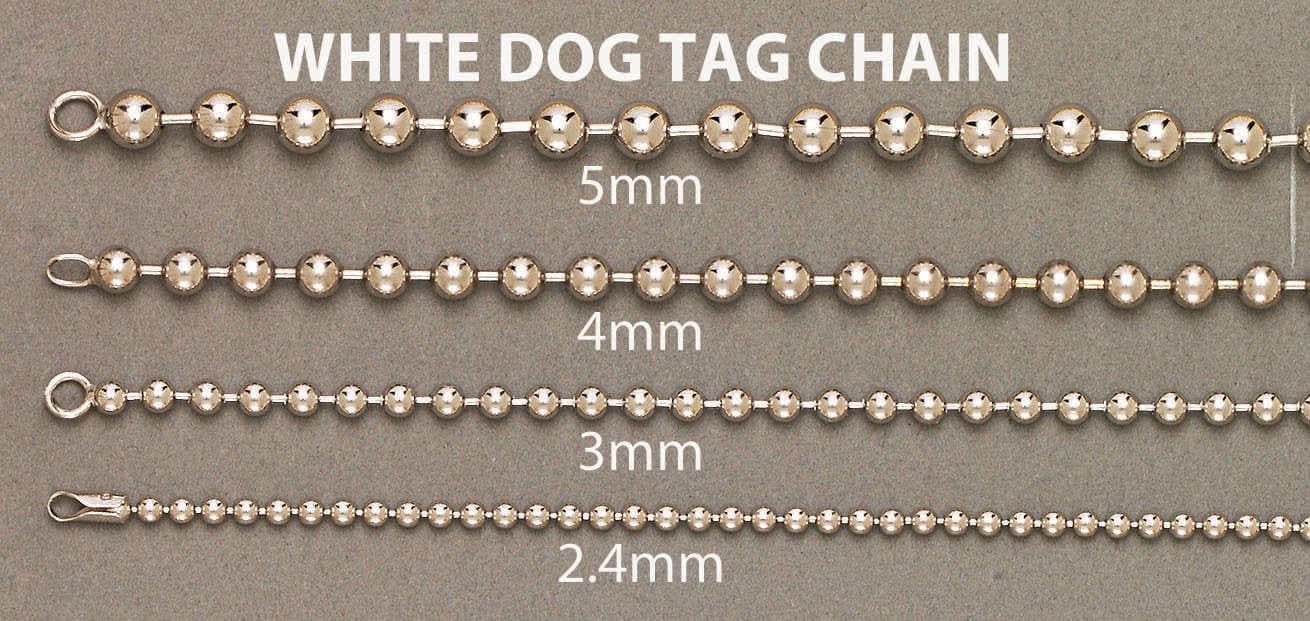 14K White Gold Bracelet Dog Tag - Image 4