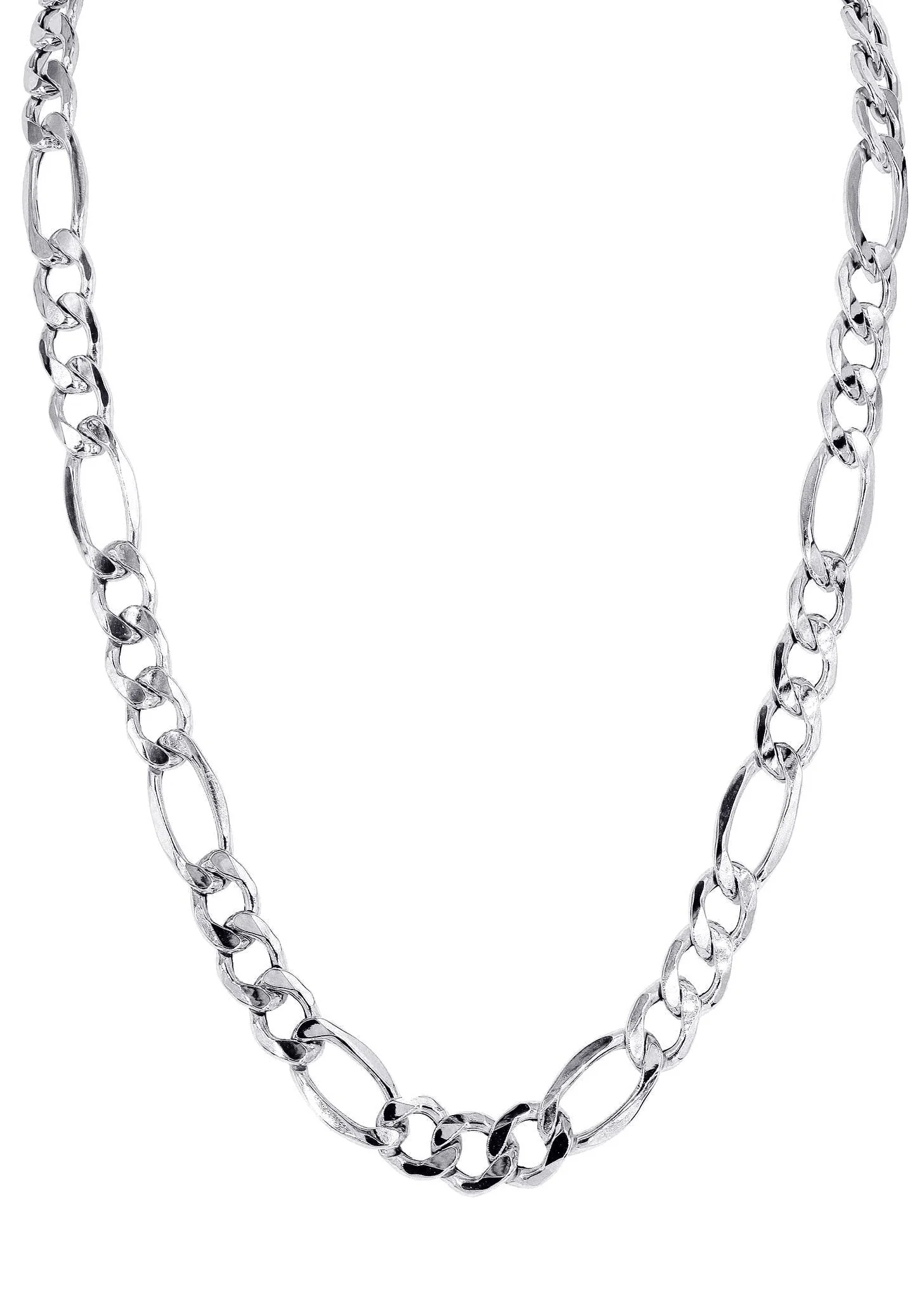 White Gold Chain - Mens Semi Solid Figaro Chain 10K/14K Gold - Image 3