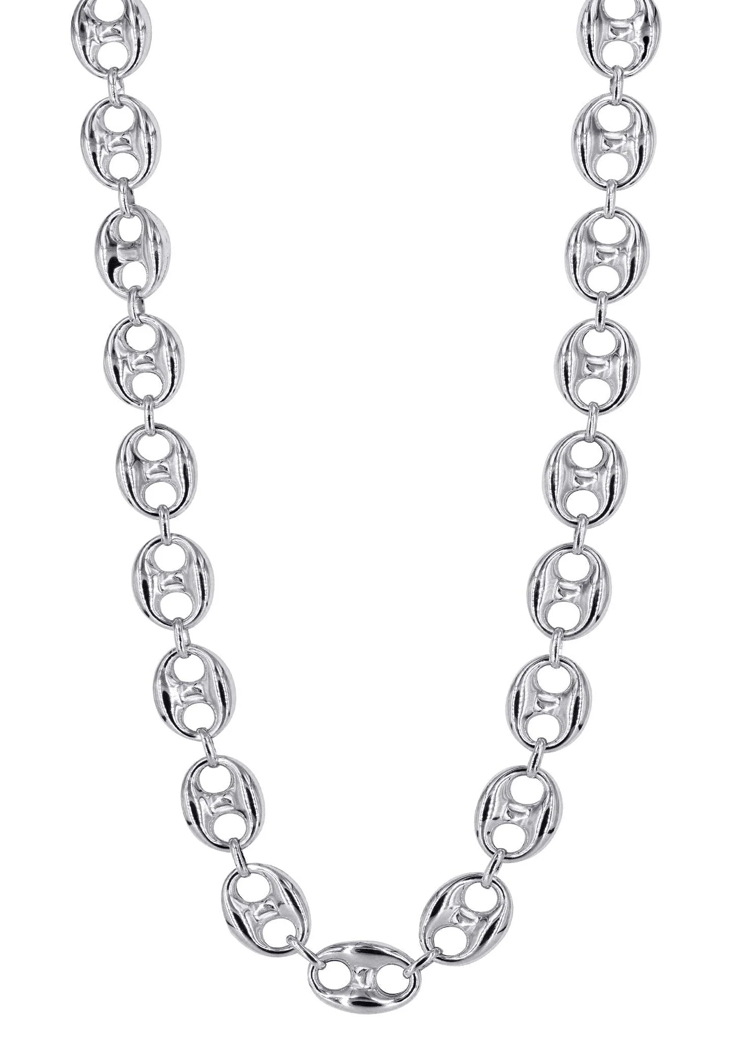 White Gold Chain - Mens Semi Solid Puff Chain 10K/14K Gold - Image 3