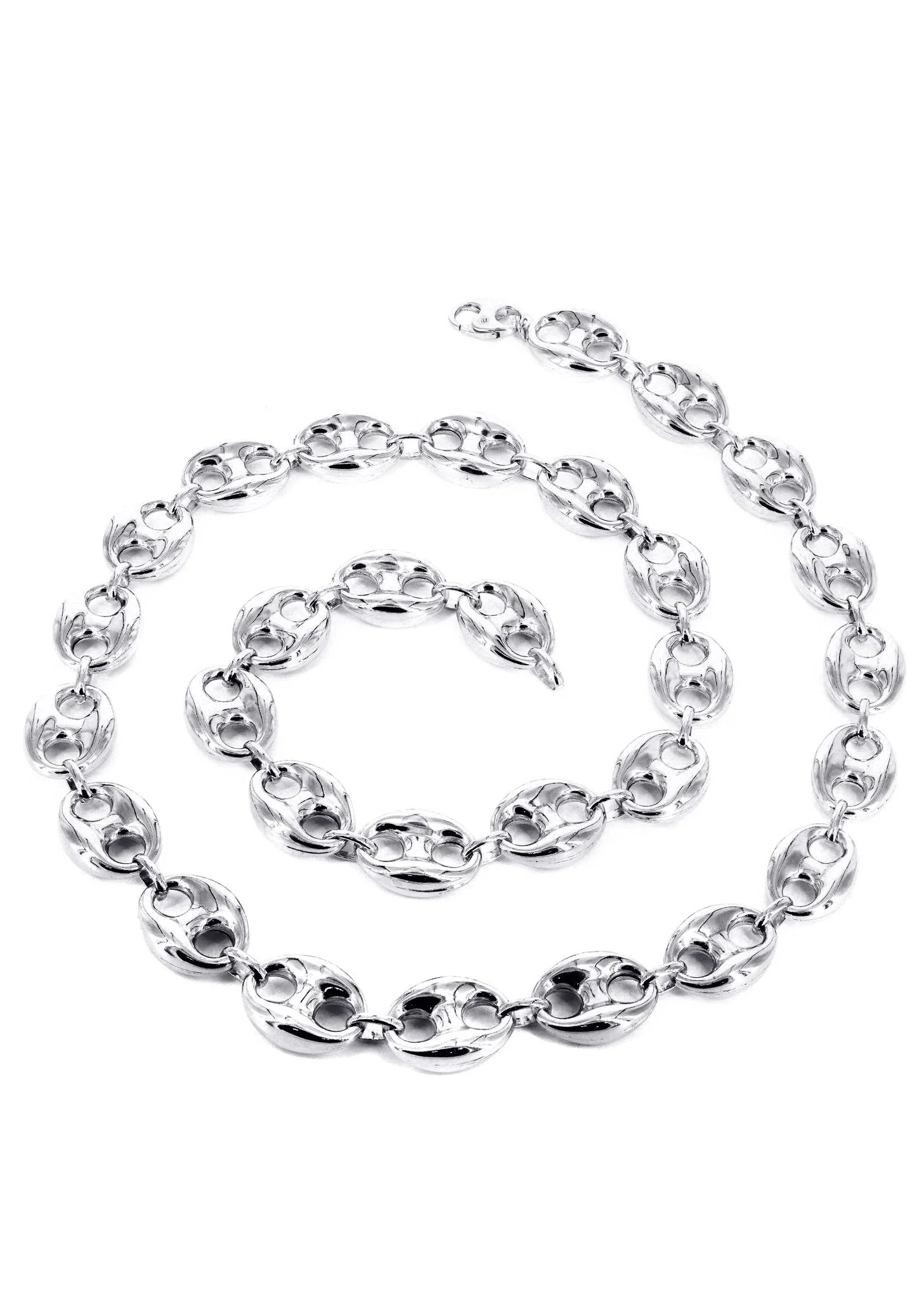 White Gold Chain - Mens Semi Solid Puff Chain 10K/14K Gold - Image 4