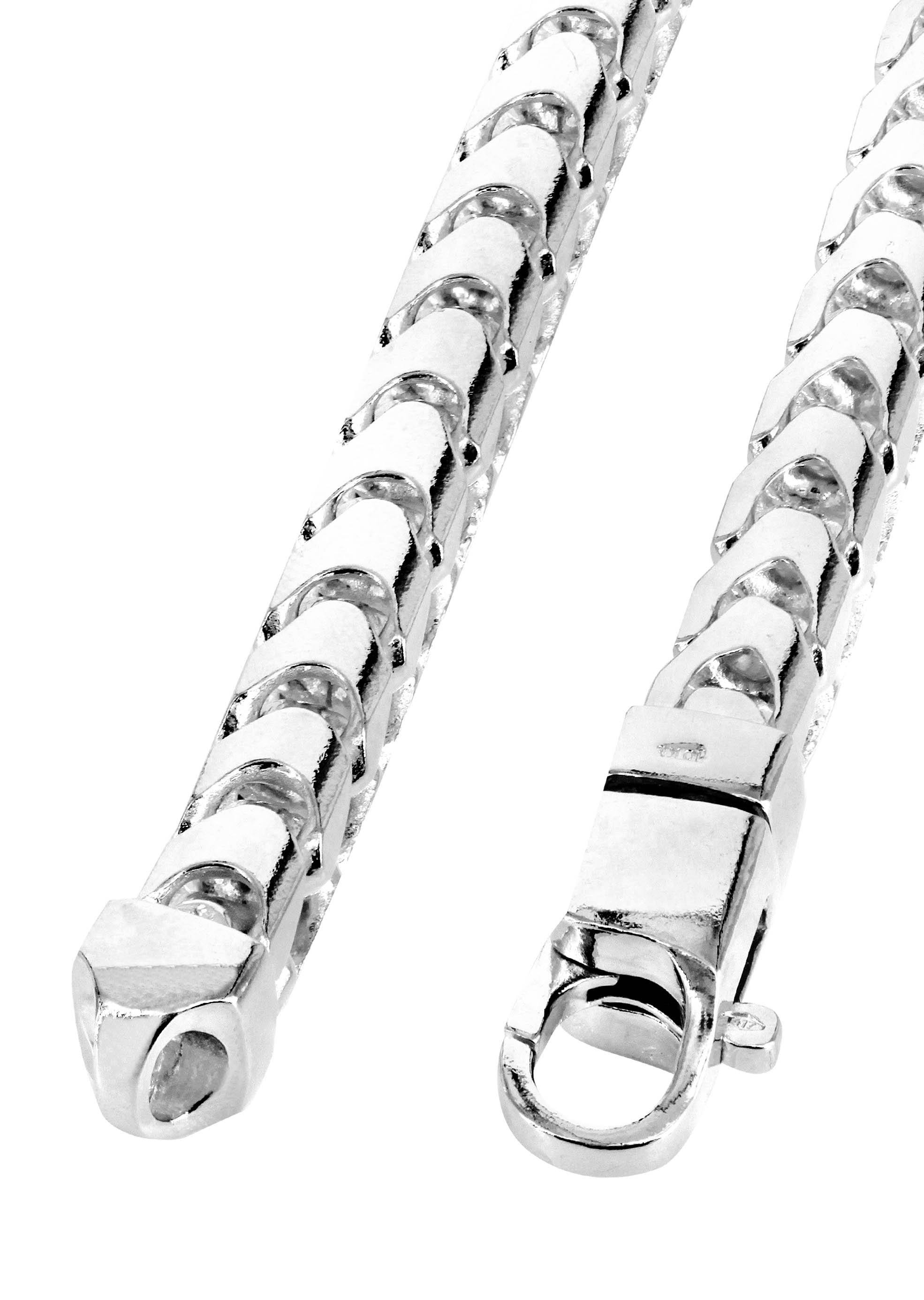 White Gold Chain - Mens Solid Franco Chain 10K/14K White Gold - Image 4
