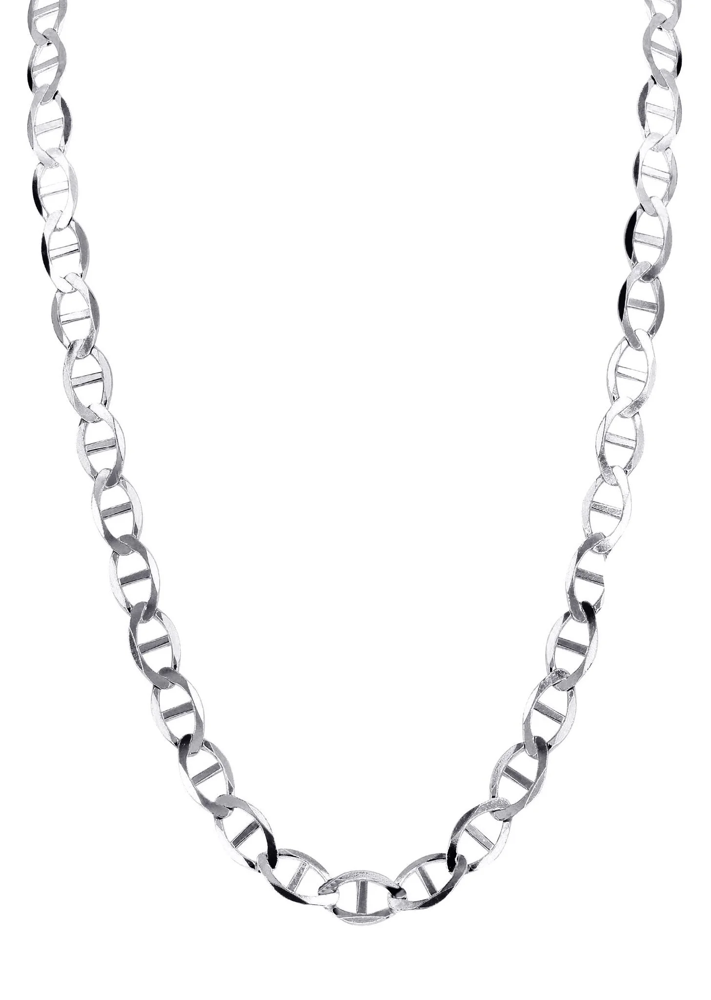 Mens Solid Mariner Chain 10K White Gold - Image 3