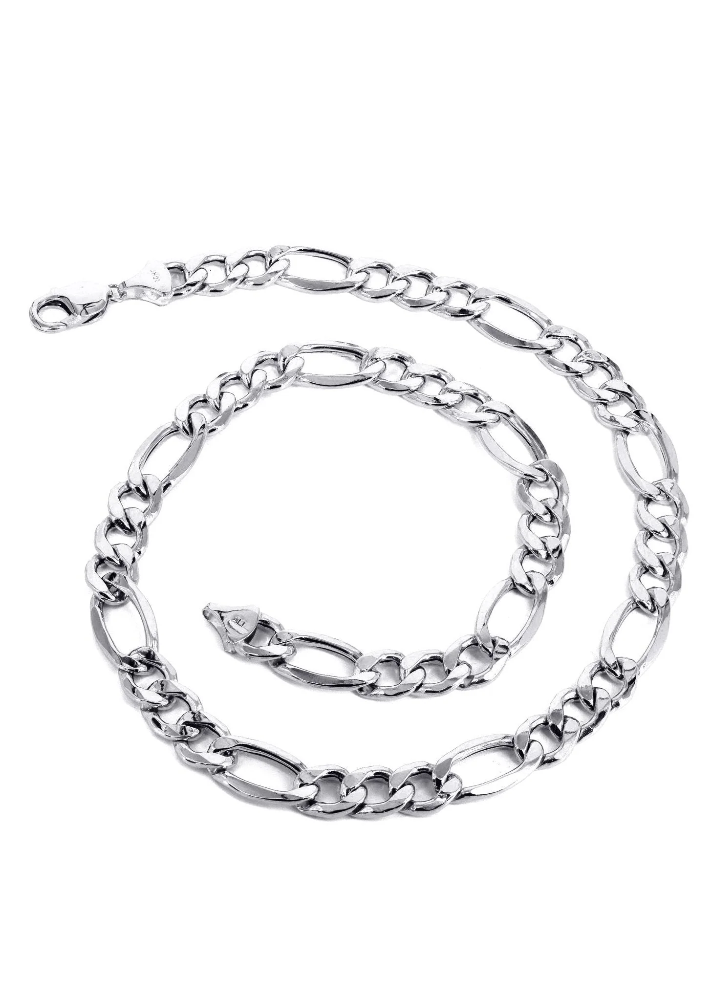 White Gold Chain - Womens Semi Solid  Figaro Chain 10K/14K Gold - Image 4
