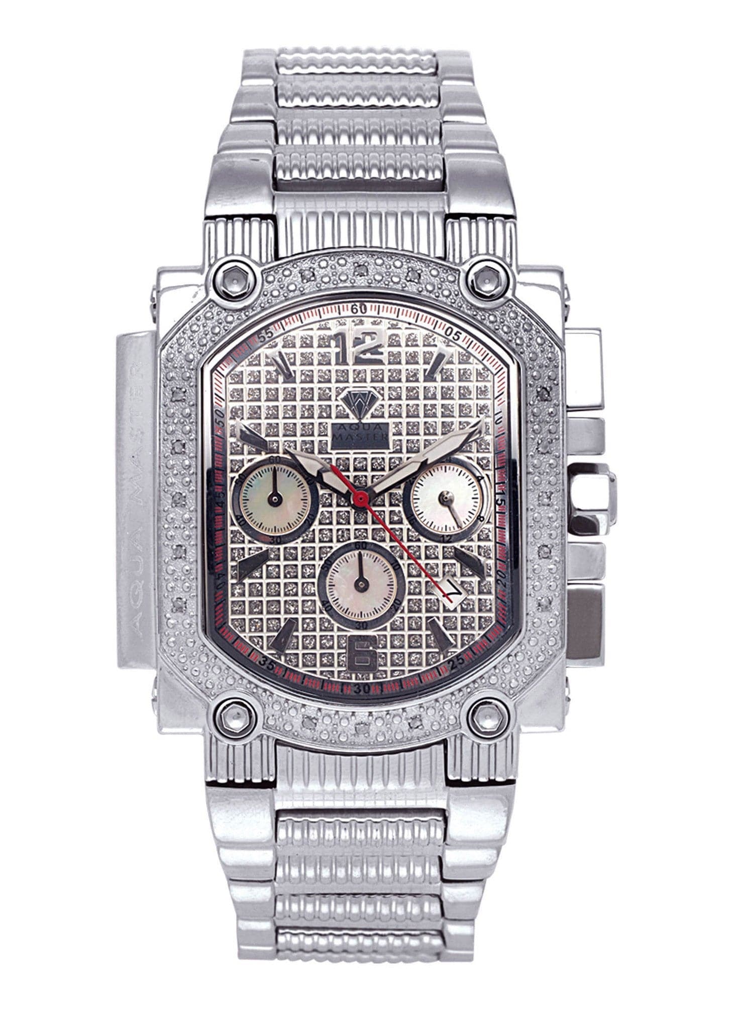 Mens White Gold Tone Diamond Watch | Appx. 0.16 Carats