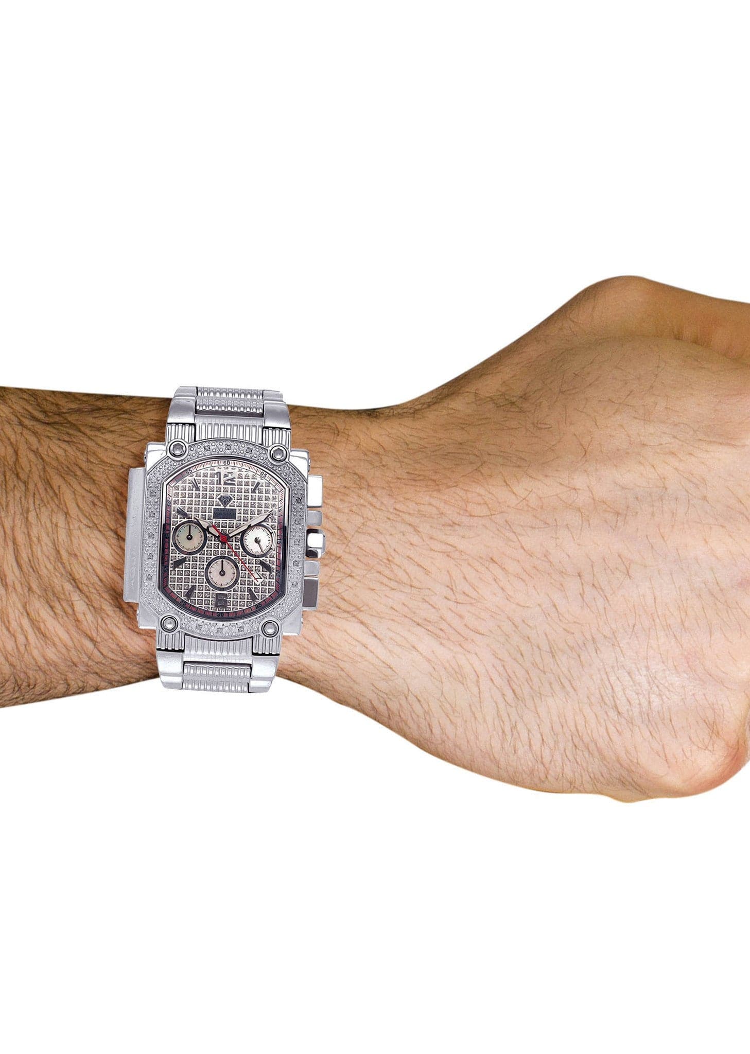 Mens White Gold Tone Diamond Watch | Appx. 0.16 Carats - Image 4