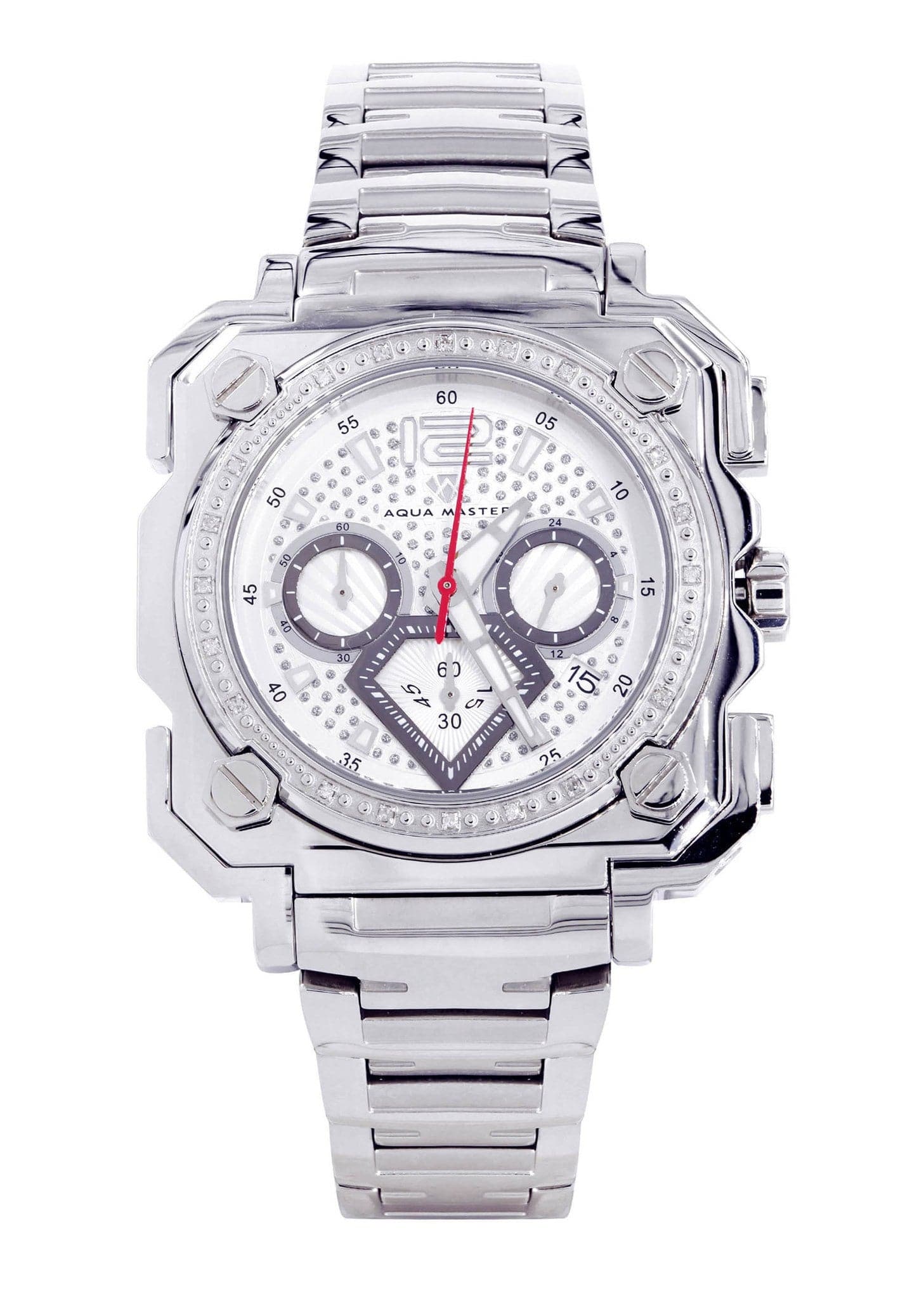 Mens White Gold Tone Diamond Watch | Appx. 0.25 Carats