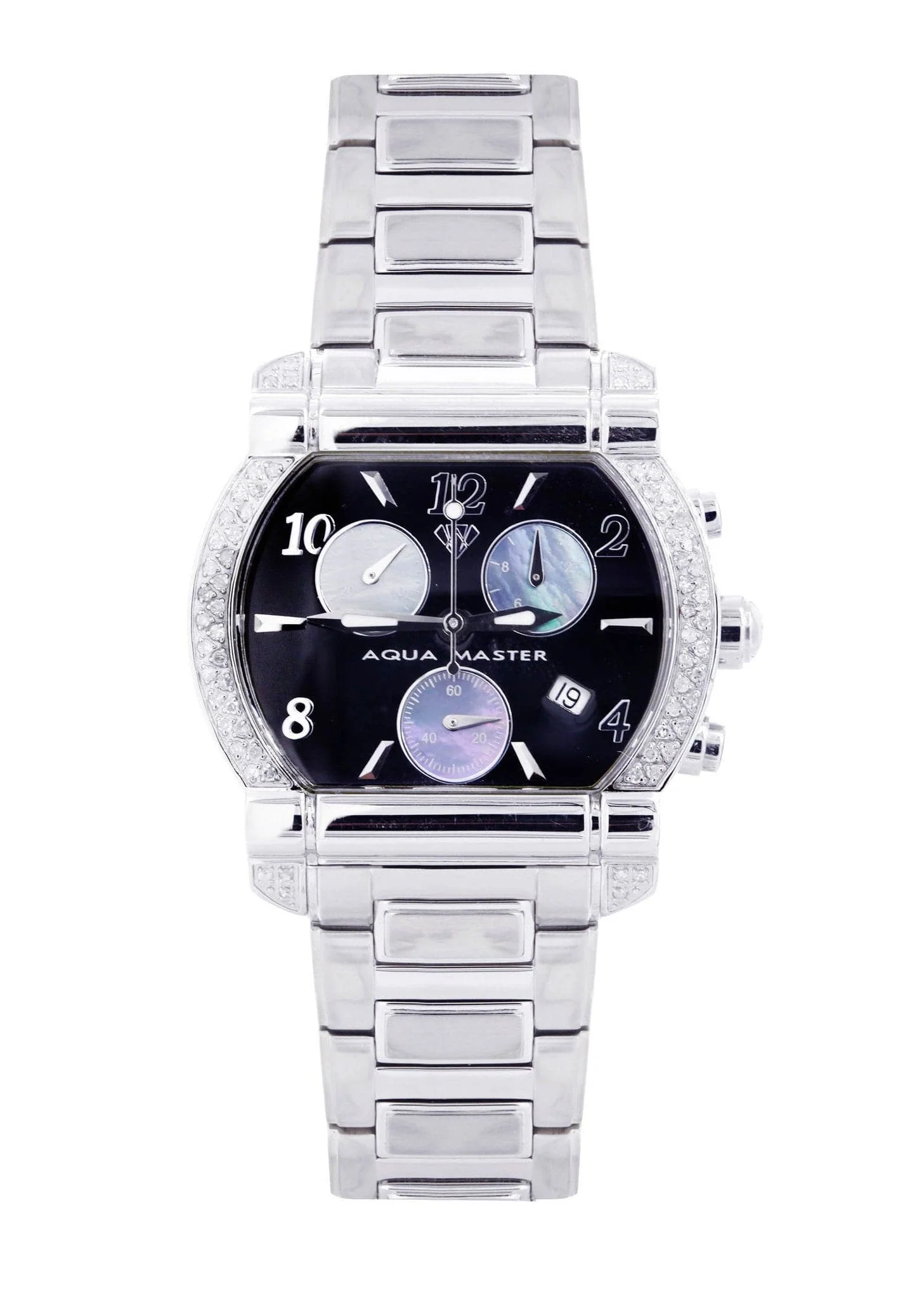Mens White Gold Tone Diamond Watch | Appx. 0.65 Carats