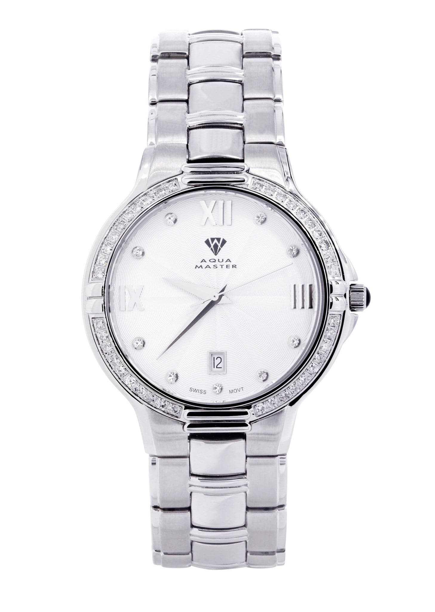 Mens White Gold Tone Diamond Watch | Appx. 1.03 Carat