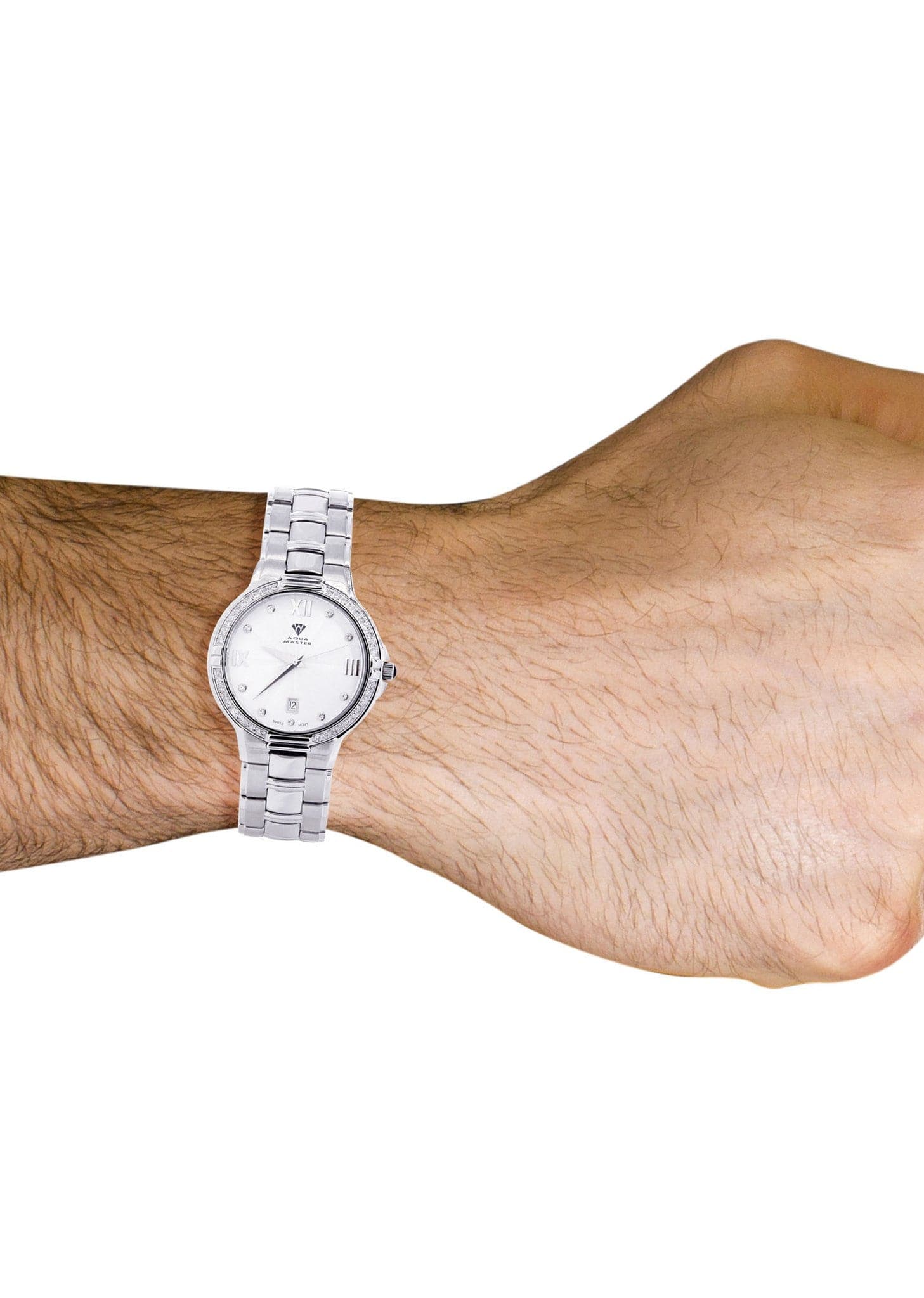 Mens White Gold Tone Diamond Watch | Appx. 1.03 Carat - Image 4