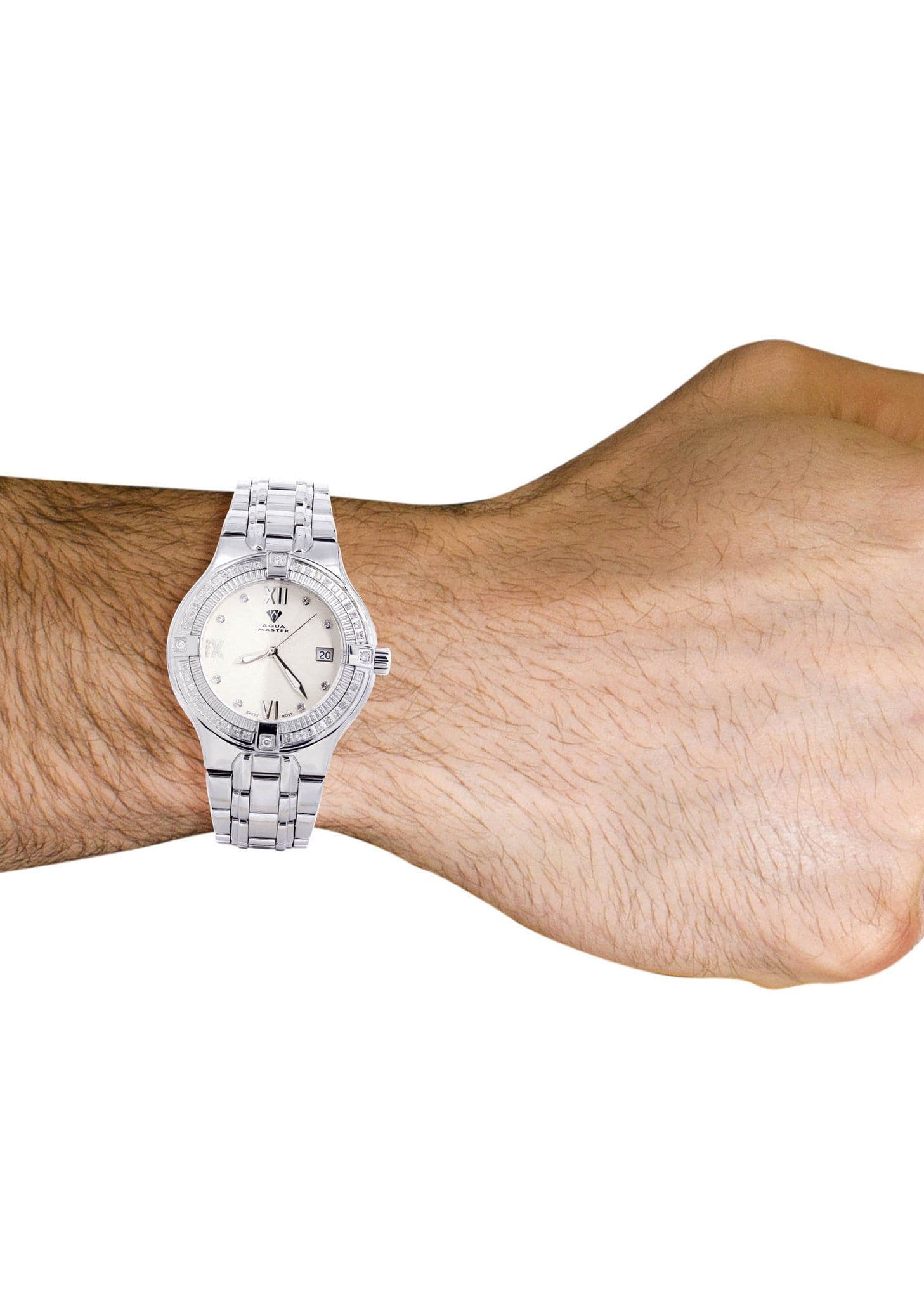Mens White Gold Tone Diamond Watch | Appx. 1.05 Carats - Image 4