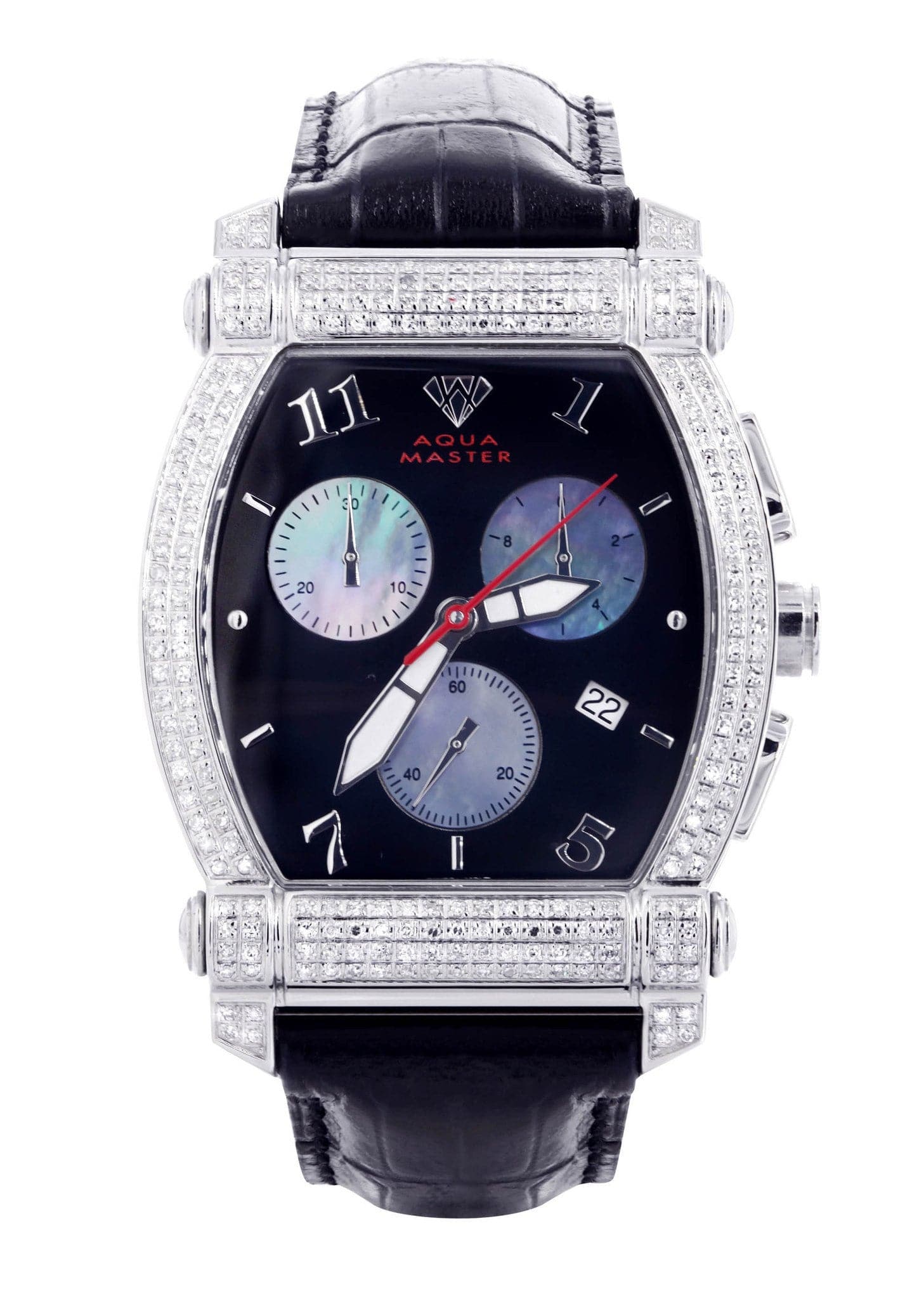 Mens White Gold Tone Diamond Watch | Appx. 2.51 Carats