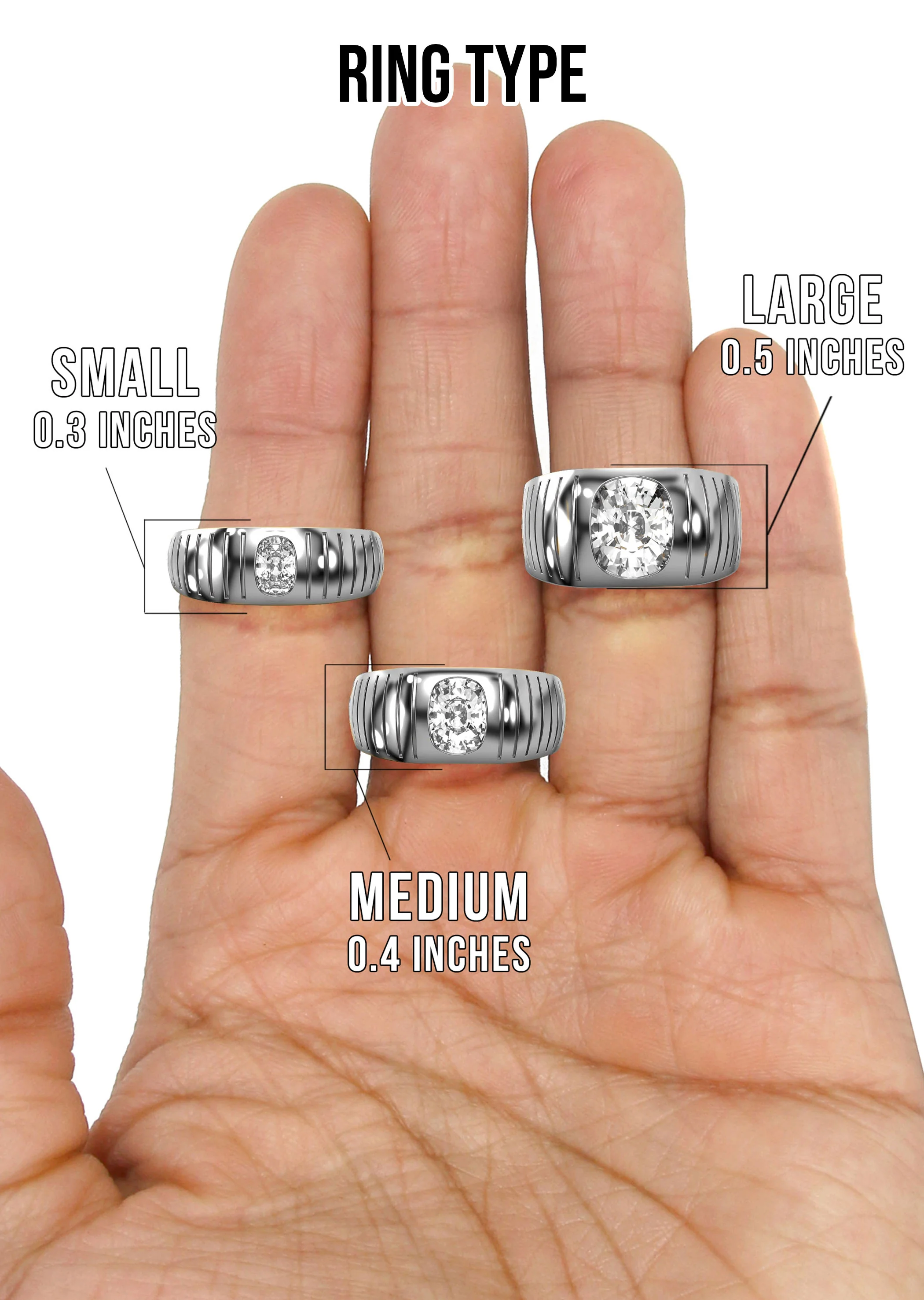 Men's Jewelry - Men's VVS Lab Diamond Oval Solitaire Engagement Ring |  White Gold - Image 5