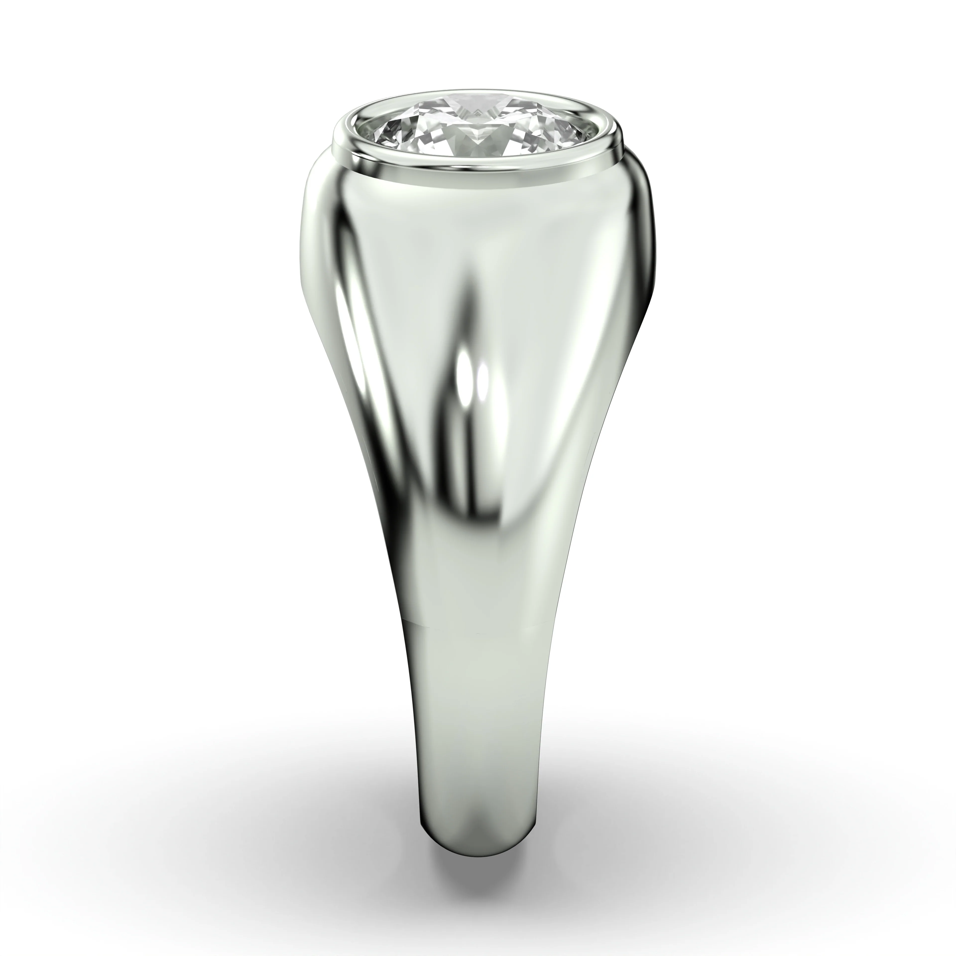 Men's Jewelry - Men's VVS Lab Diamond Round Brilliant Cut Solitaire Engagement Ring | White Gold - Image 2