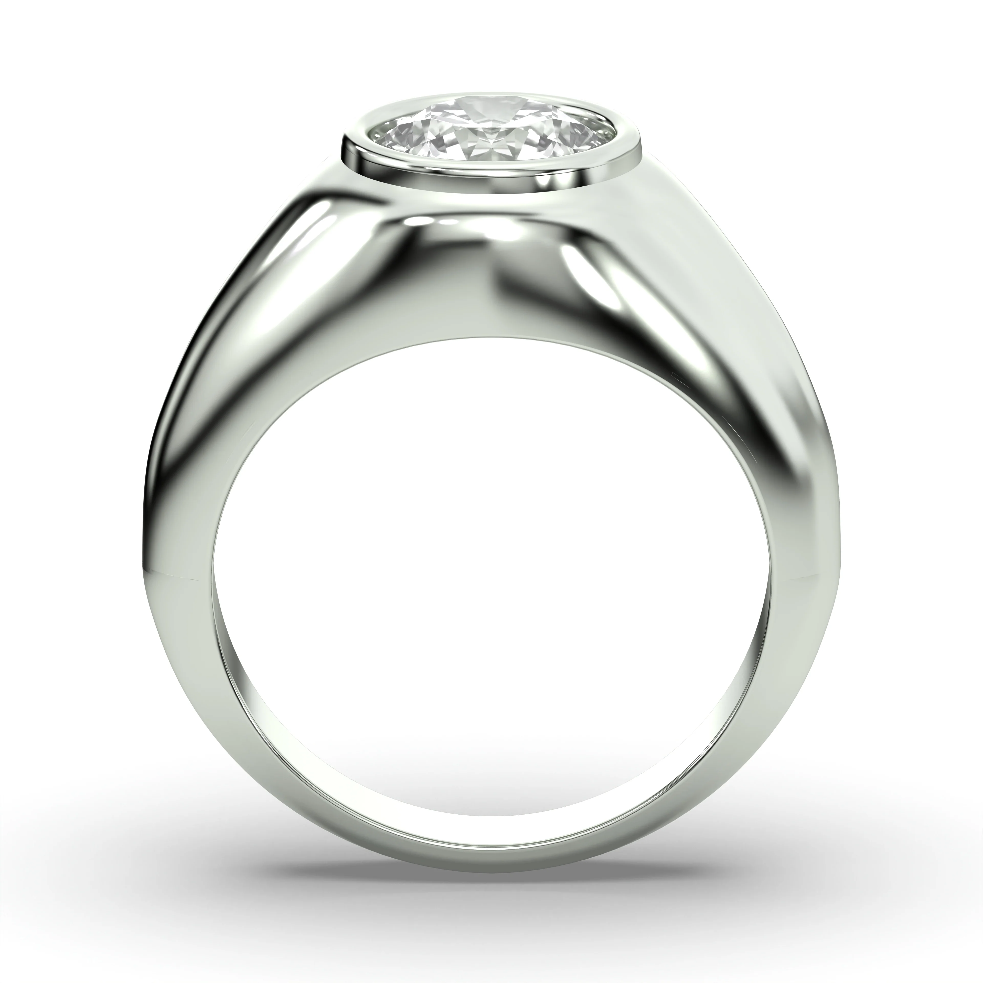 Men's Jewelry - Men's VVS Lab Diamond Round Brilliant Cut Solitaire Engagement Ring | White Gold - Image 3