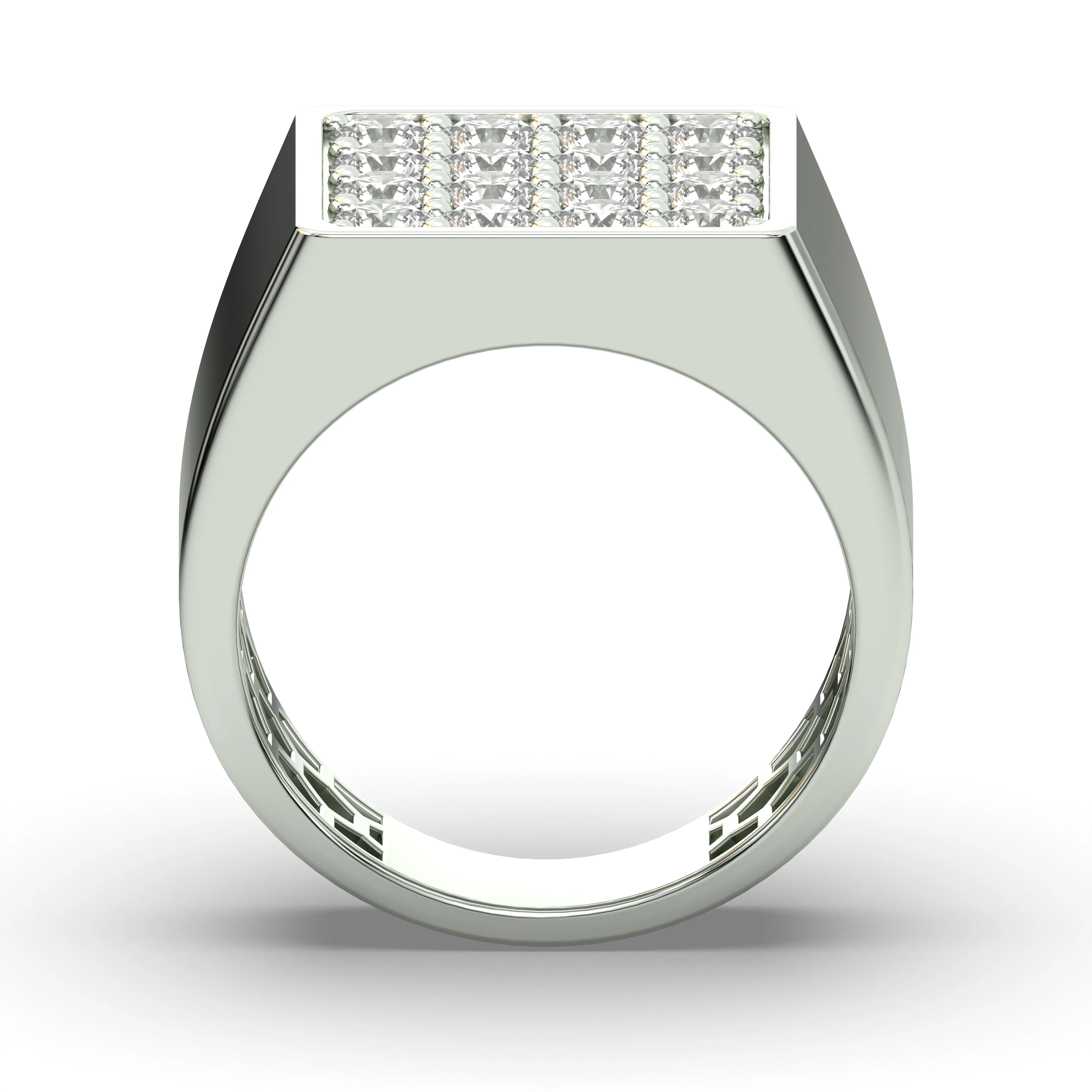 Men's Jewelry - Men's VVS Lab Diamond Square Diamond Ring | White Gold - Image 3