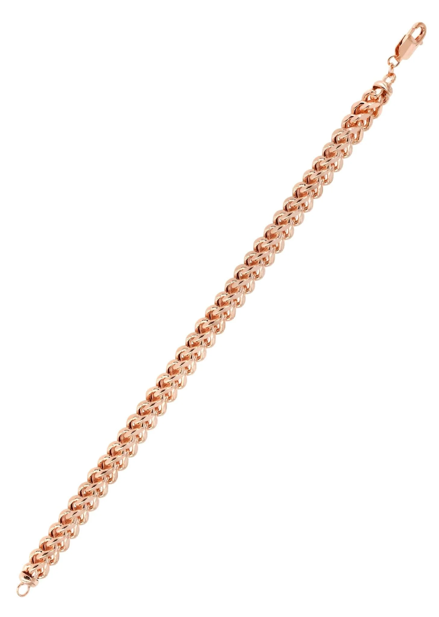 14K Rose Gold Bracelet Semi Solid  Franco For Women - Image 2