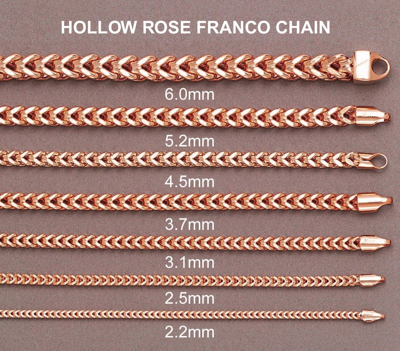 14K Rose Gold Bracelet Semi Solid  Franco For Women - Image 4
