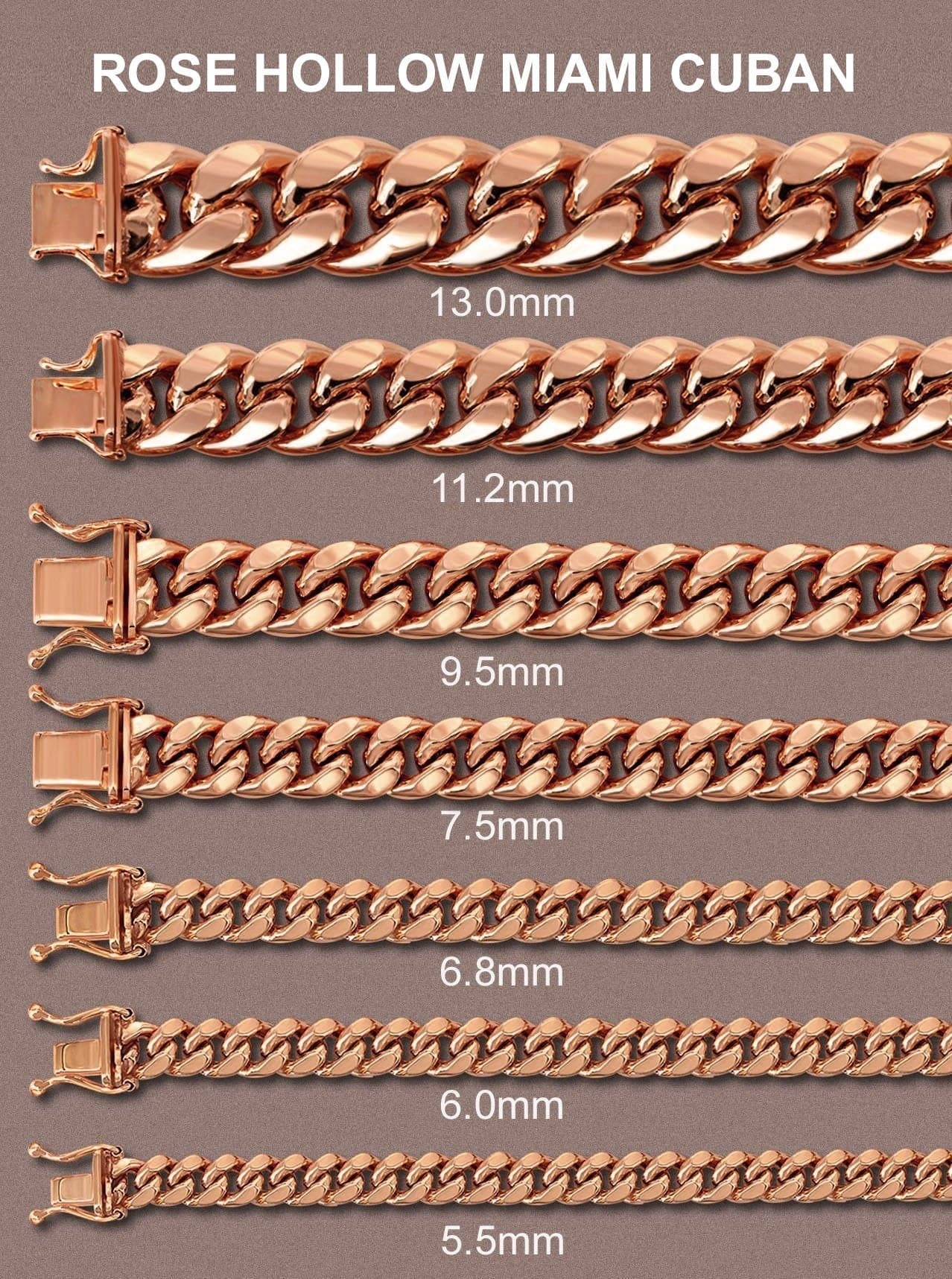 14K Rose Gold Bracelet Semi Solid  Miami Cuban Link Women - Image 4