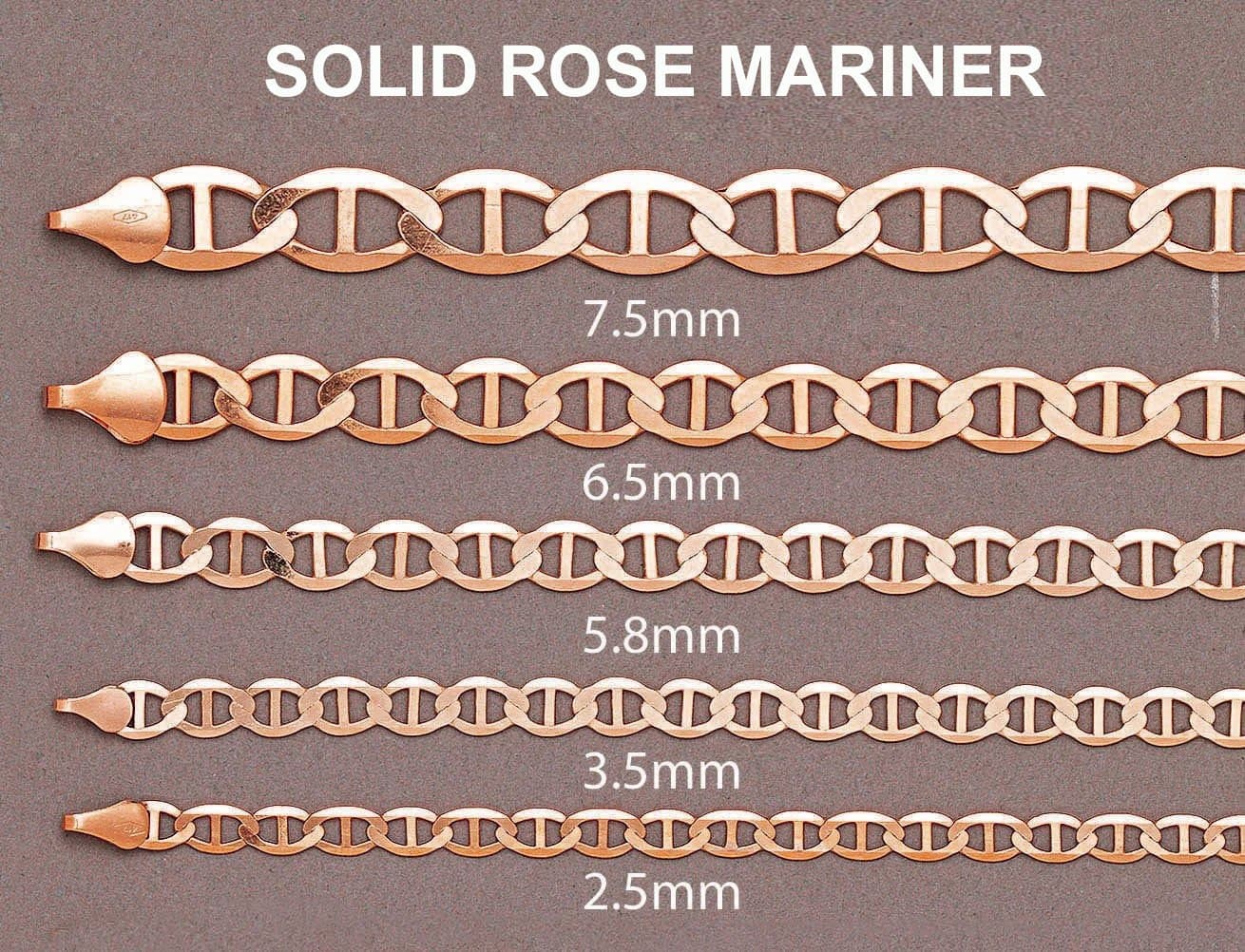 14K Rose Gold Bracelet Solid Mariner For Women - Image 4