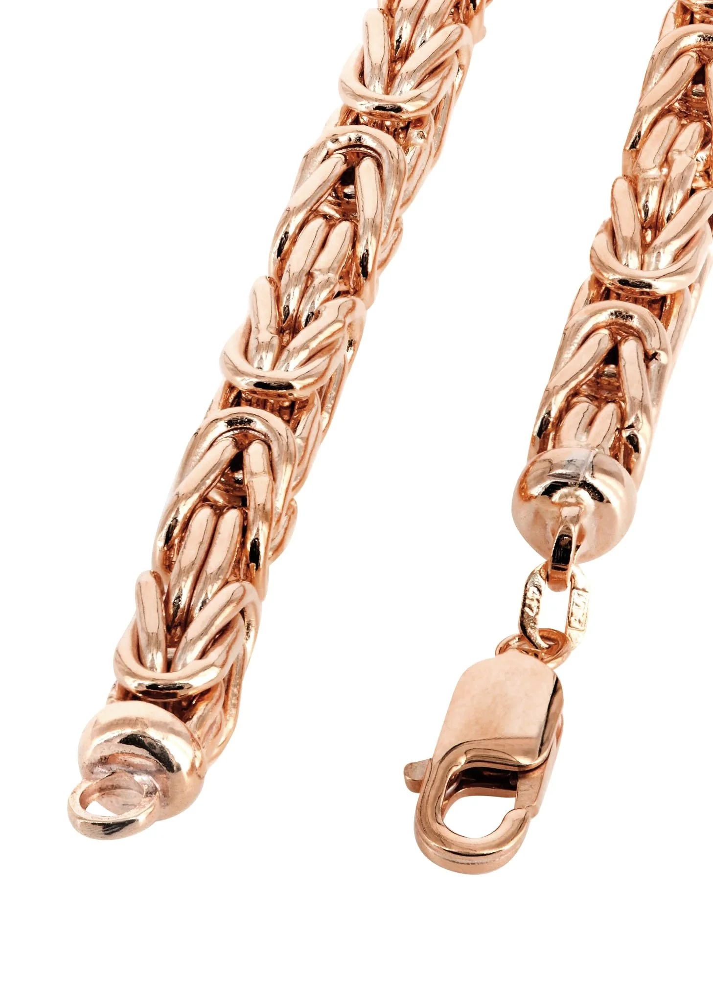 Womens 14K Rose Gold Chain - Semi Solid Byzantine Chain - Image 4