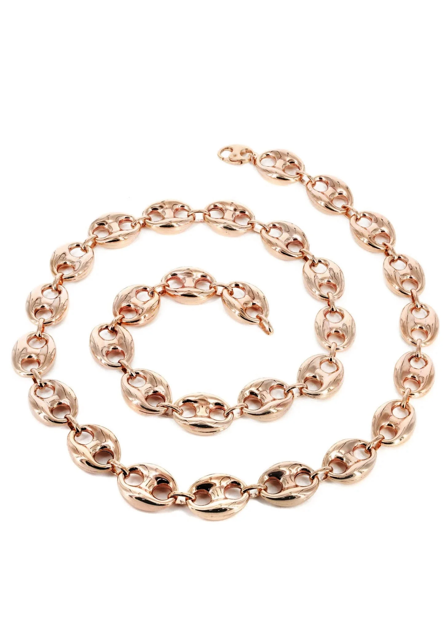 Womens 14K Rose Gold Chain Semi Solid  Puff - Image 2