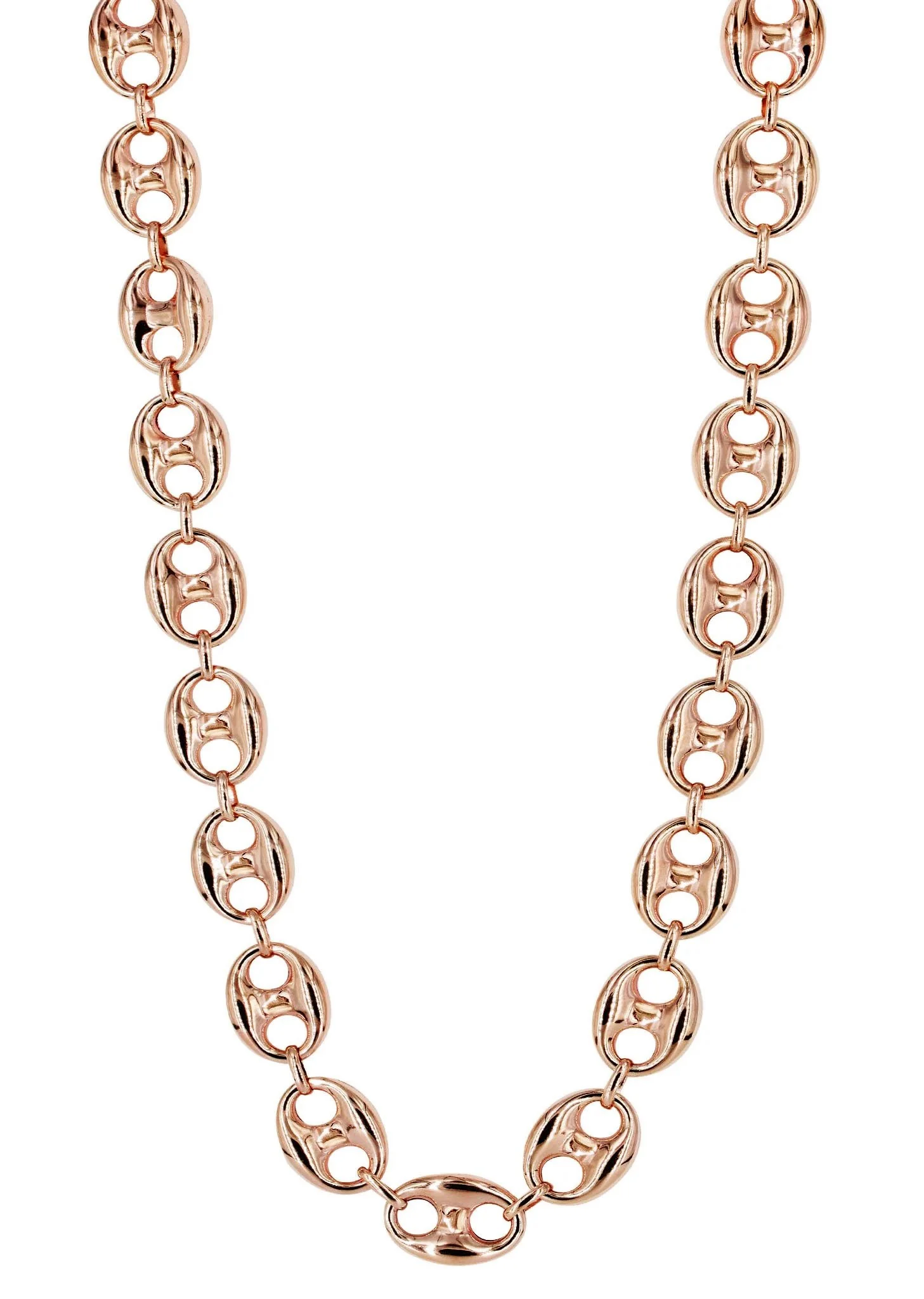 Womens 14K Rose Gold Chain Semi Solid  Puff - Image 3