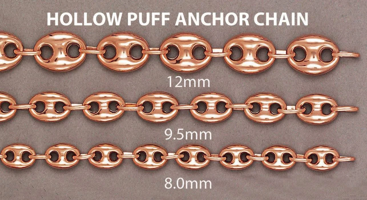 Womens 14K Rose Gold Chain Semi Solid  Puff - Image 5
