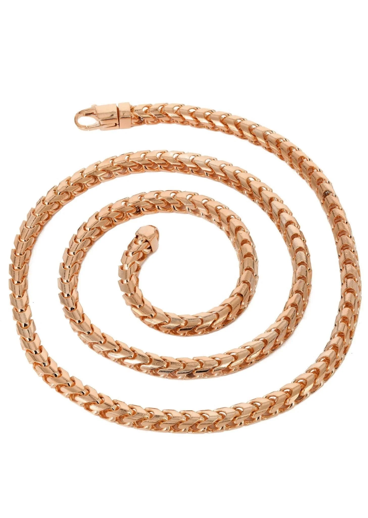 14K Rose Gold Chain - Womens Solid Franco Chain - Image 2