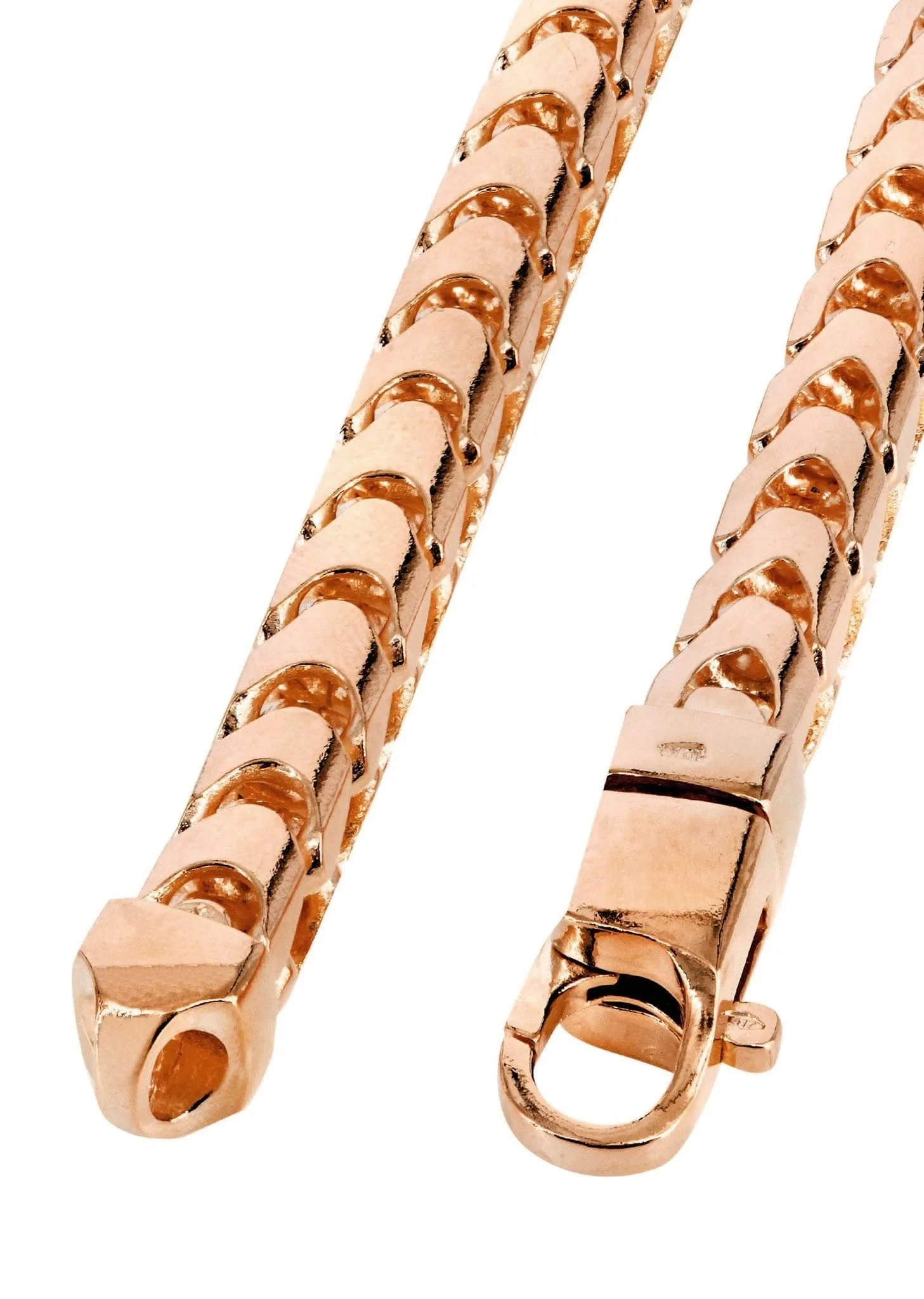 14K Rose Gold Chain - Womens Solid Franco Chain - Image 4